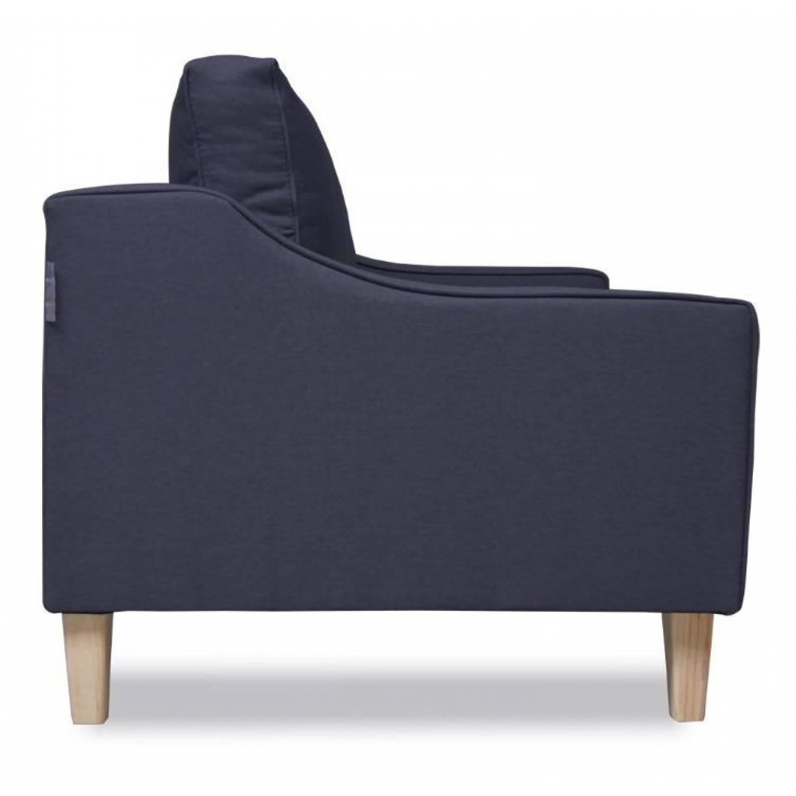 Love Seat Menken SofaMatch, Tela Quantum, Patas Natural Blue