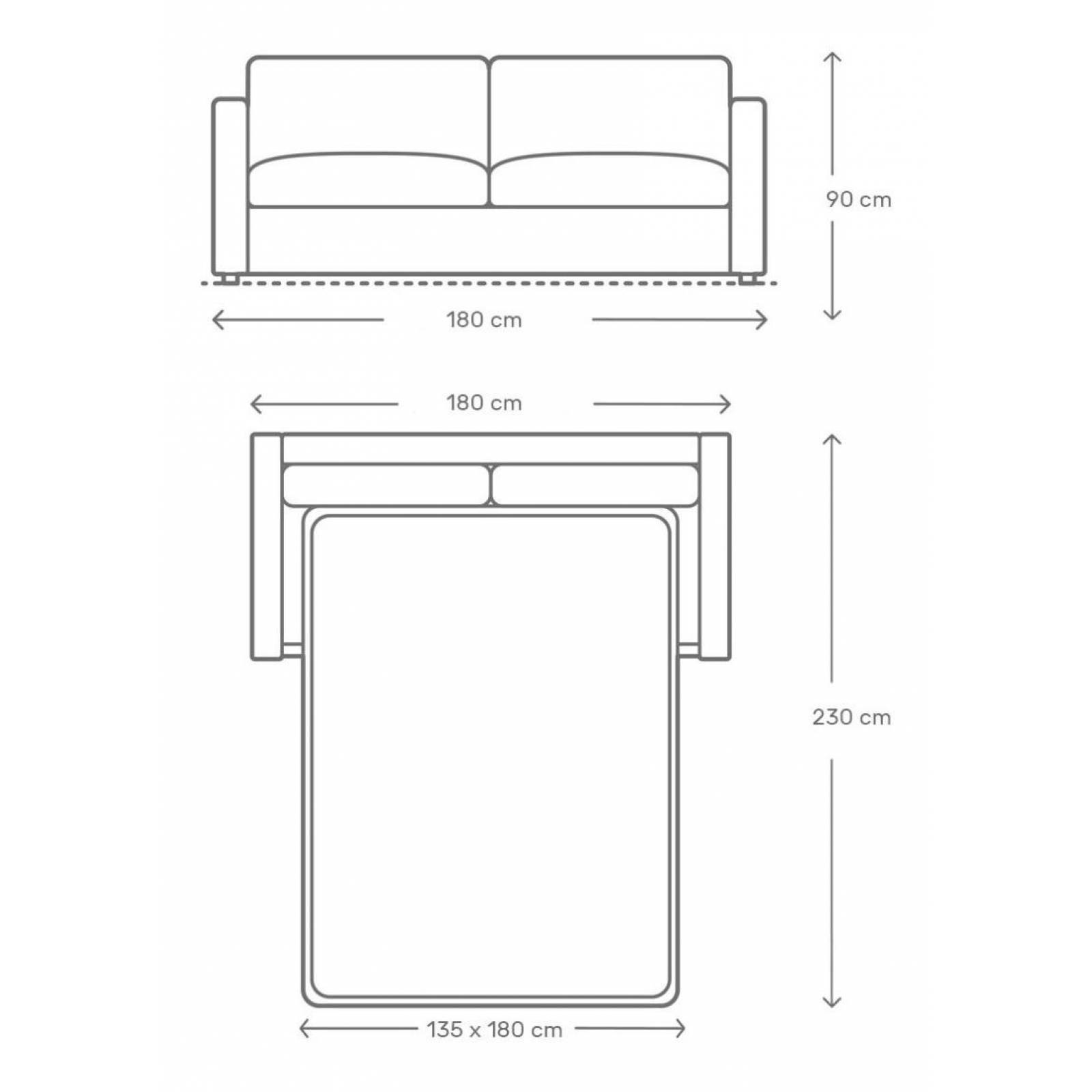 Sala Sofá Cama Leeds Matrimonial De Sofamatch Gris Tela Microfibra
