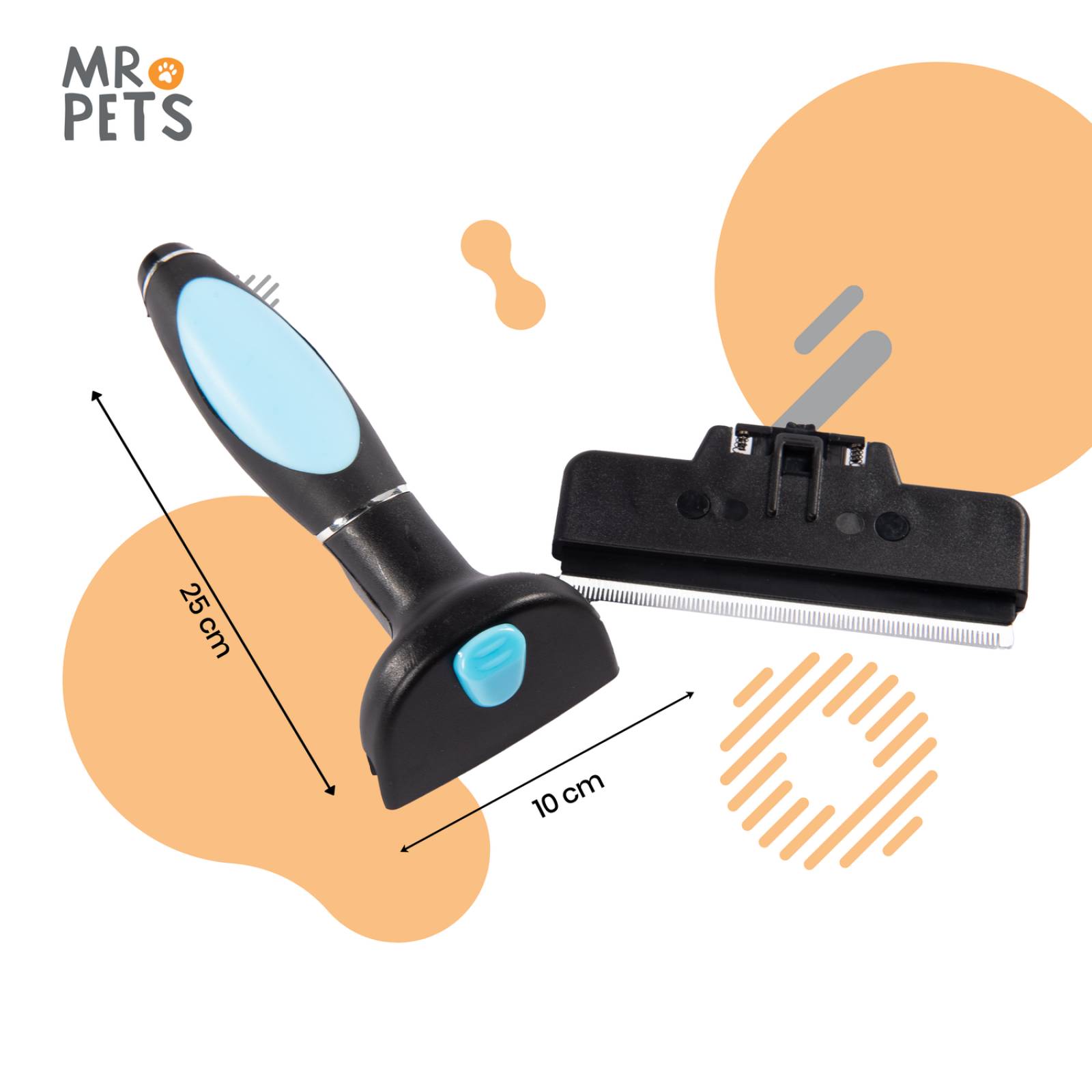 Cepillo para Mascotas Mr. Pets Grande, Deslanador Quita Pelo