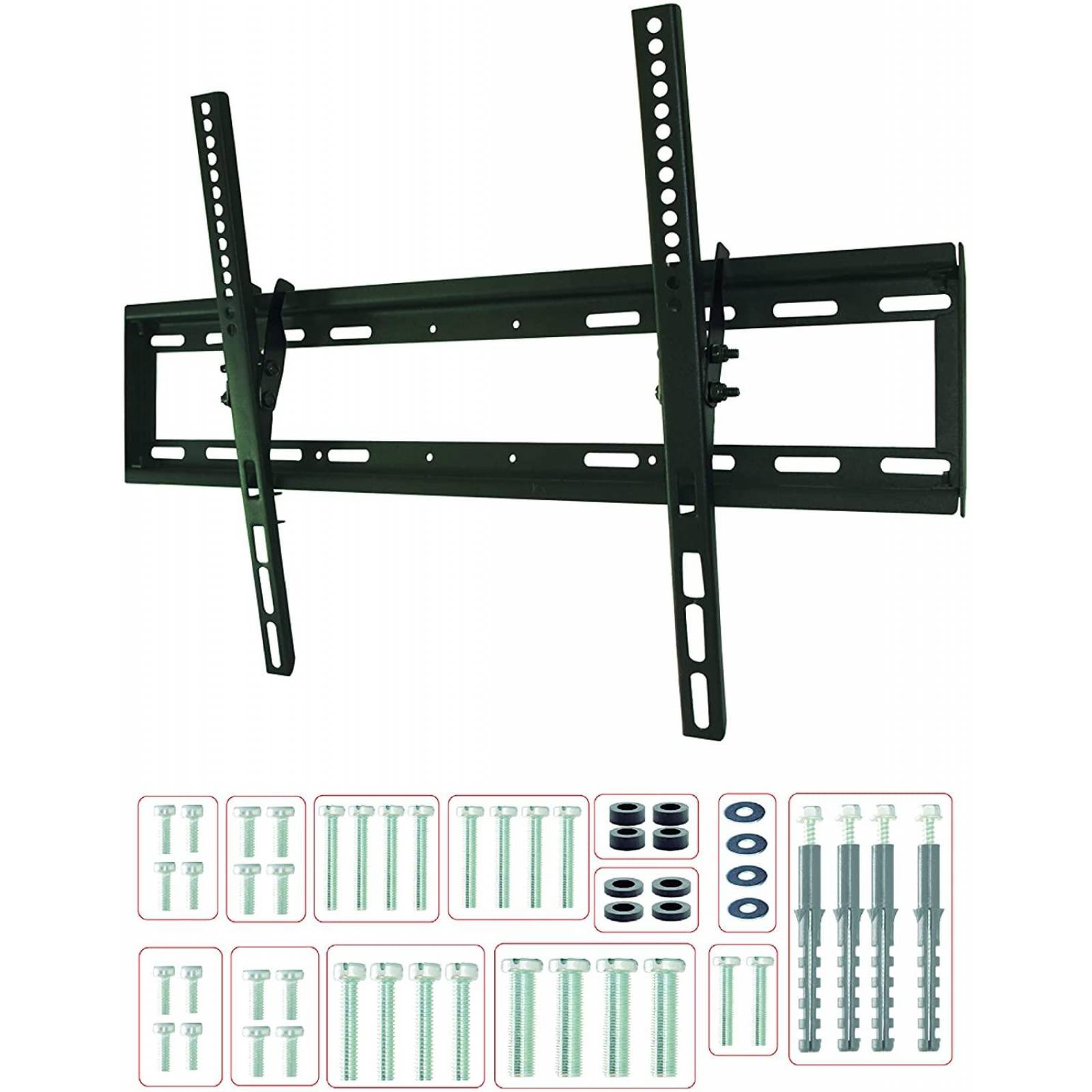 Power & Co. Soporte de TV de inclinación Delgado para Pantallas de 32 a 75 Soporta Hasta 70 kg Acero Reforzado Negro
