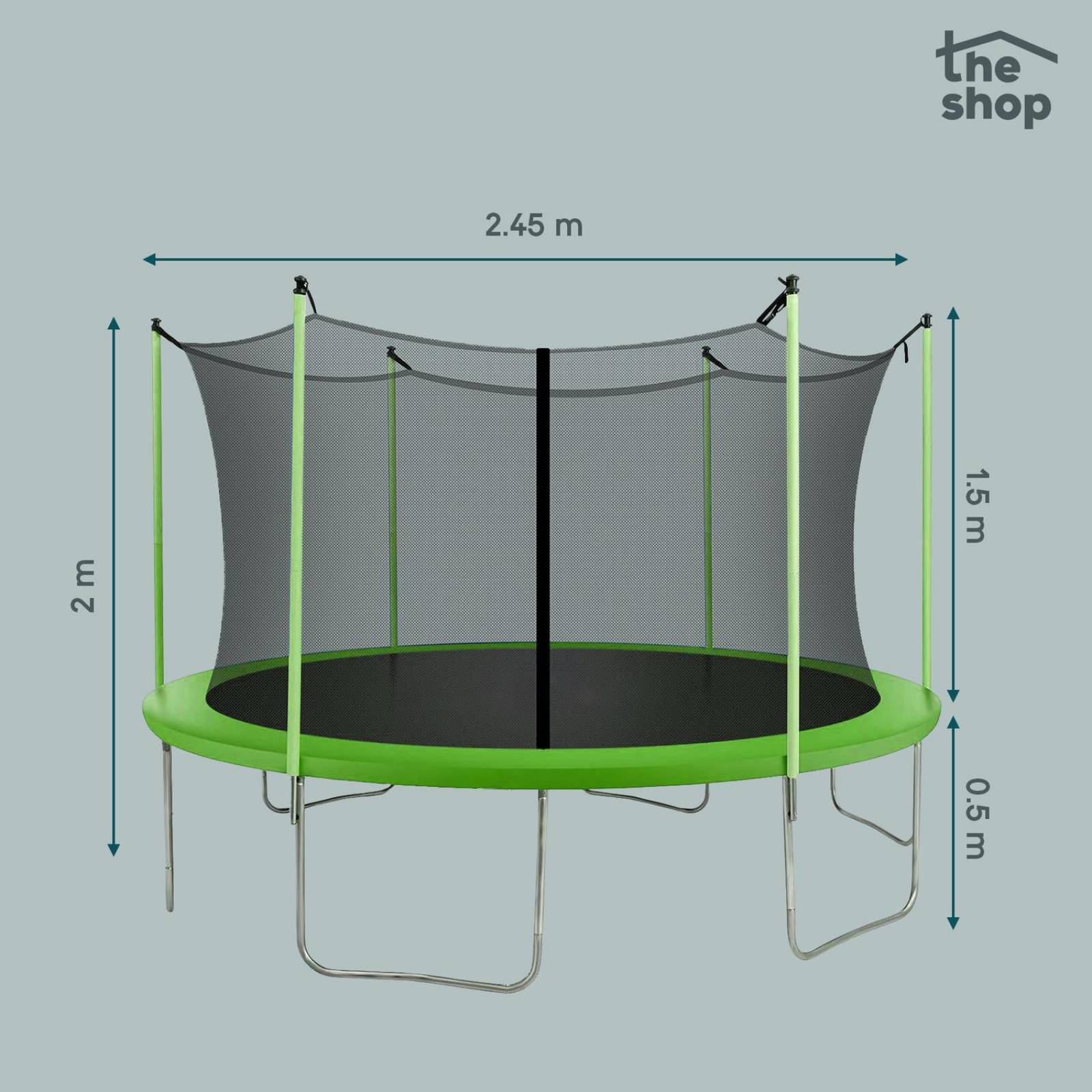 Trampolín Brincolín The Shop, 2.44m, 8 Pies, Tombling Seguro Verde Unitalla
