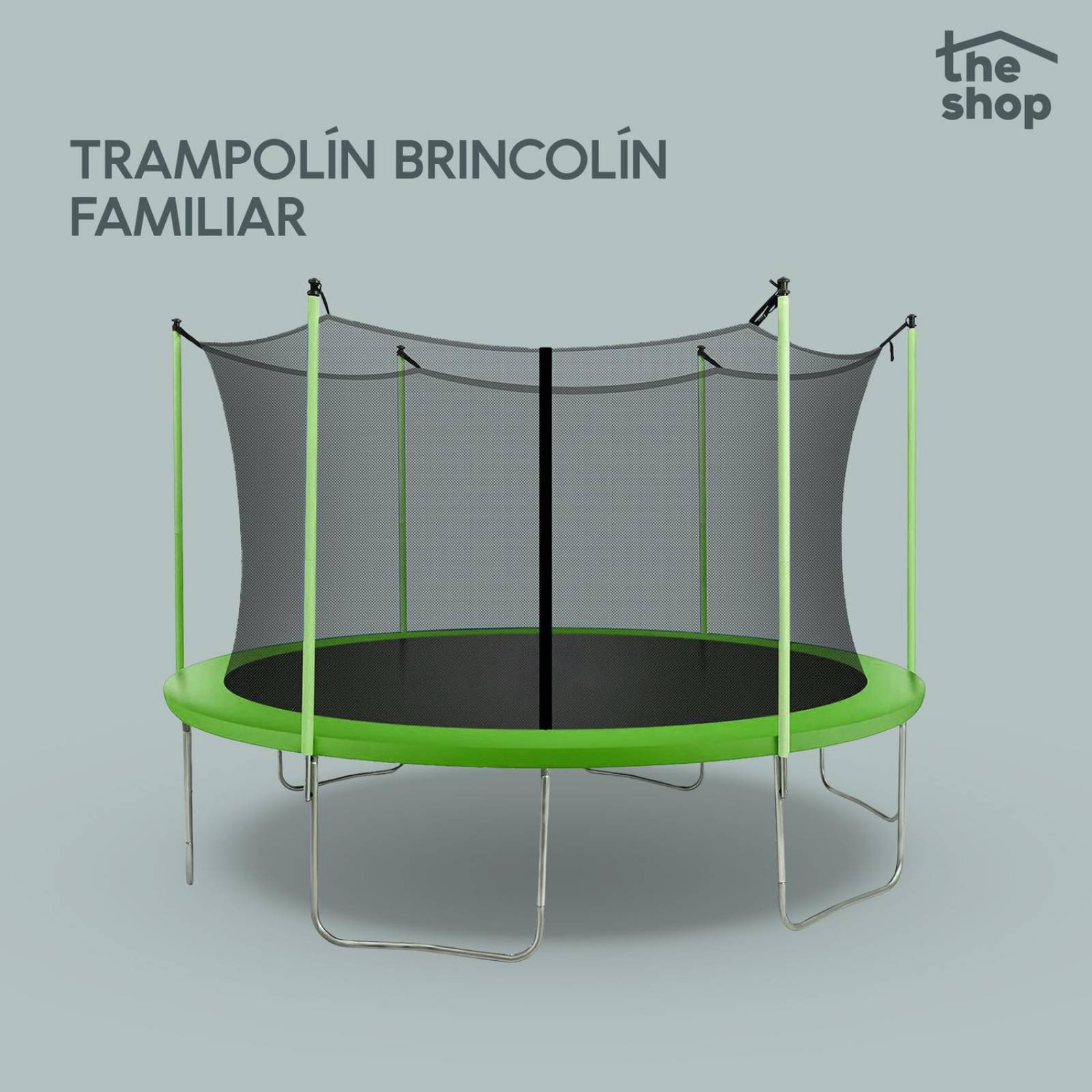 Trampolín Brincolín The Shop, 2.44m, 8 Pies, Tombling Seguro Verde Unitalla