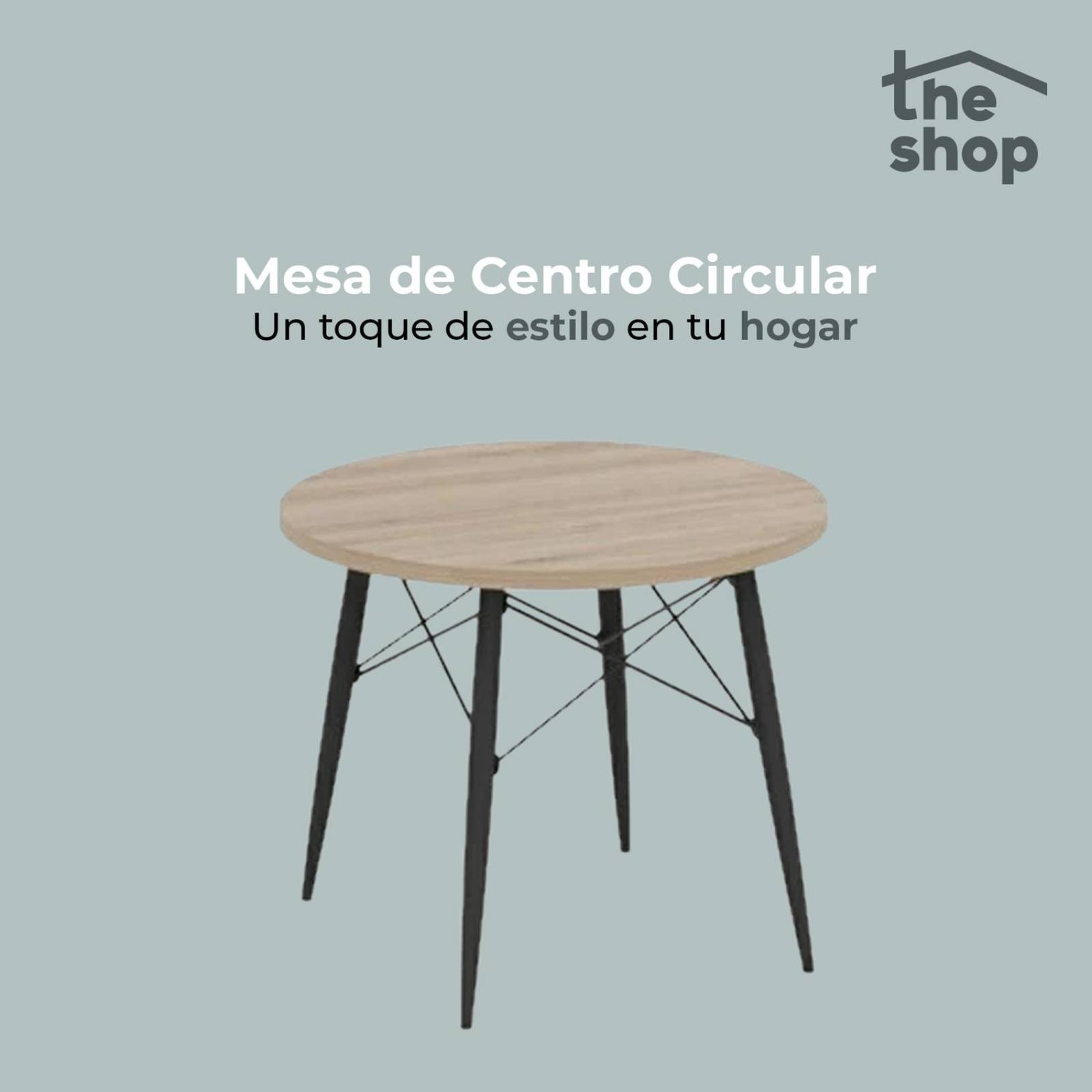 Mesa de Centro Circular The Shop, Mesa Auxiliar Tipo Eames Blanco Unitalla