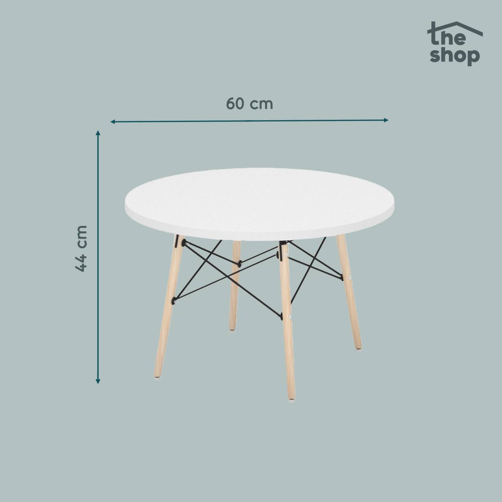 Mesa de Centro Circular The Shop, Mesa Auxiliar Tipo Eames Blanco