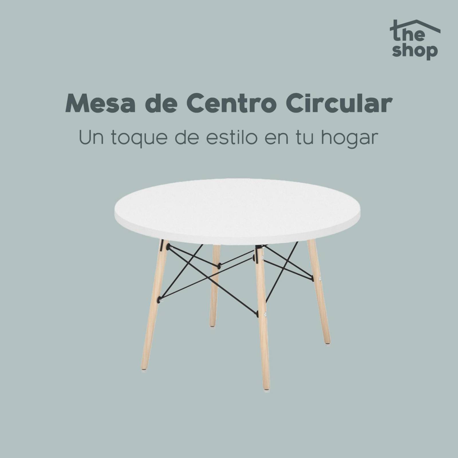 Mesa de Centro Circular The Shop, Mesa Auxiliar Tipo Eames Blanco
