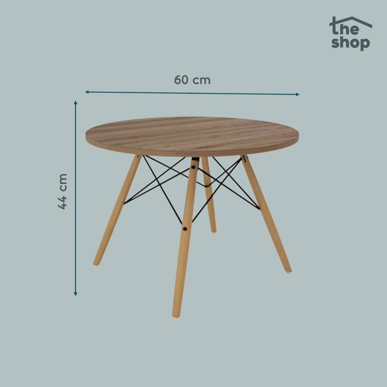 Mesa de Centro Circular The Shop, Mesa Auxiliar Tipo Eames Café 1