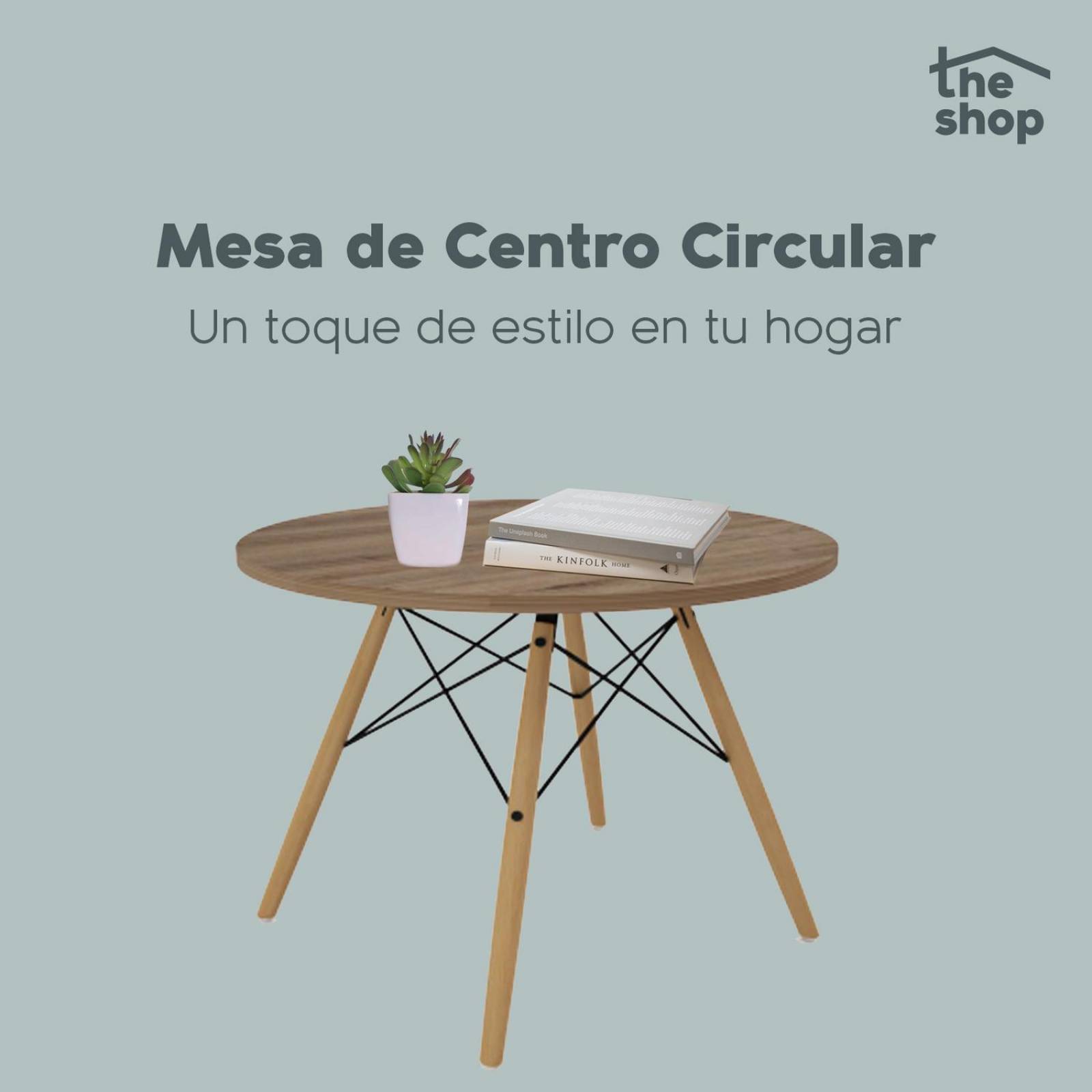 Mesa de Centro Circular The Shop, Mesa Auxiliar Tipo Eames Café 1