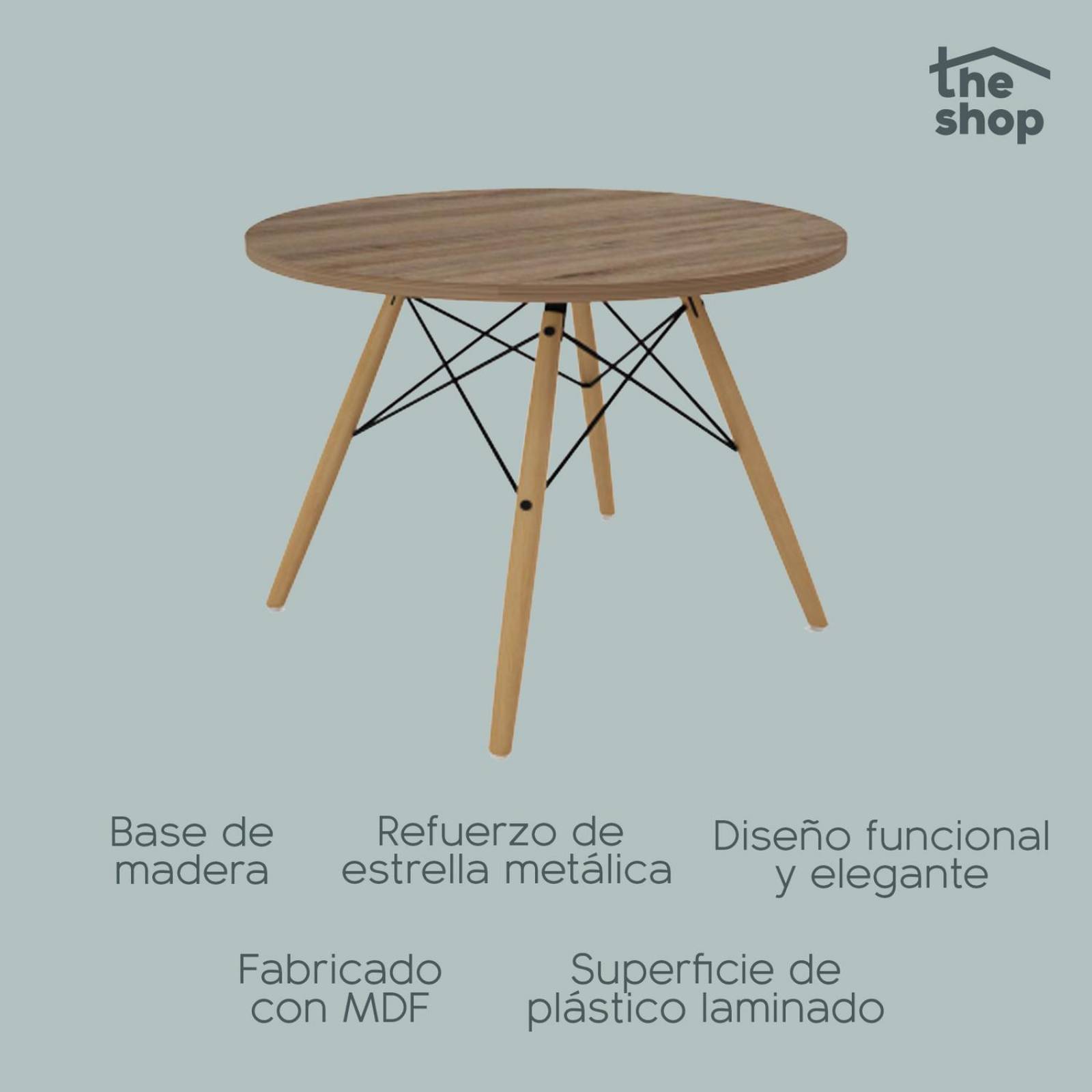 Mesa de Centro Circular The Shop, Mesa Auxiliar Tipo Eames Café 1