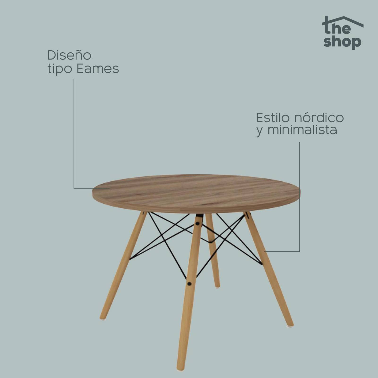 Mesa de Centro Circular The Shop, Mesa Auxiliar Tipo Eames Café 1
