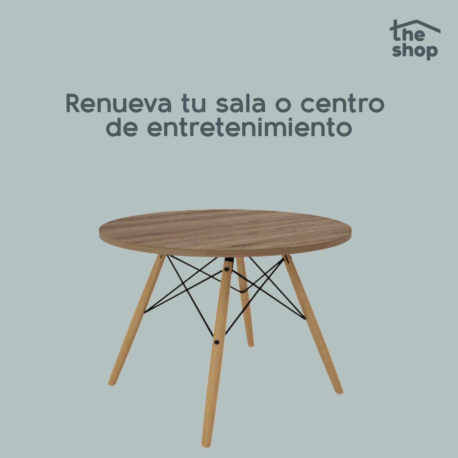 Mesa de Centro Circular The Shop, Mesa Auxiliar Tipo Eames Café 1