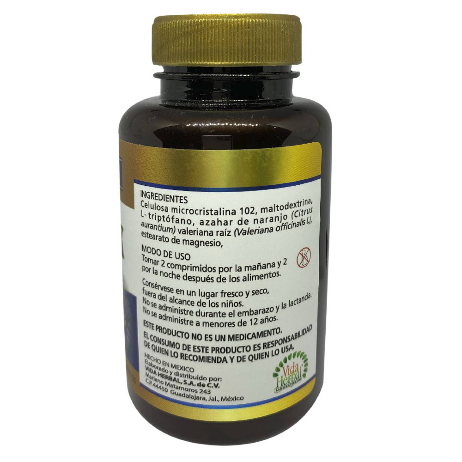 HERBAENTREX C/100 TABS Valeriana, L-triftofano, Flor de azahar VIDA HERBAL HET