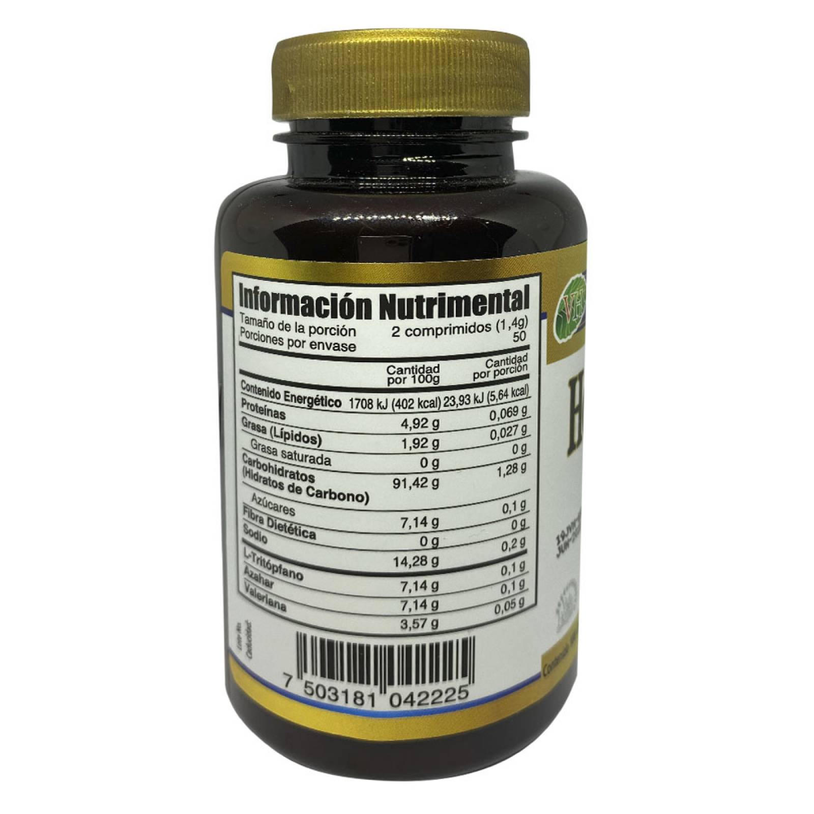 HERBAENTREX C/100 TABS Valeriana, L-triftofano, Flor de azahar VIDA HERBAL HET