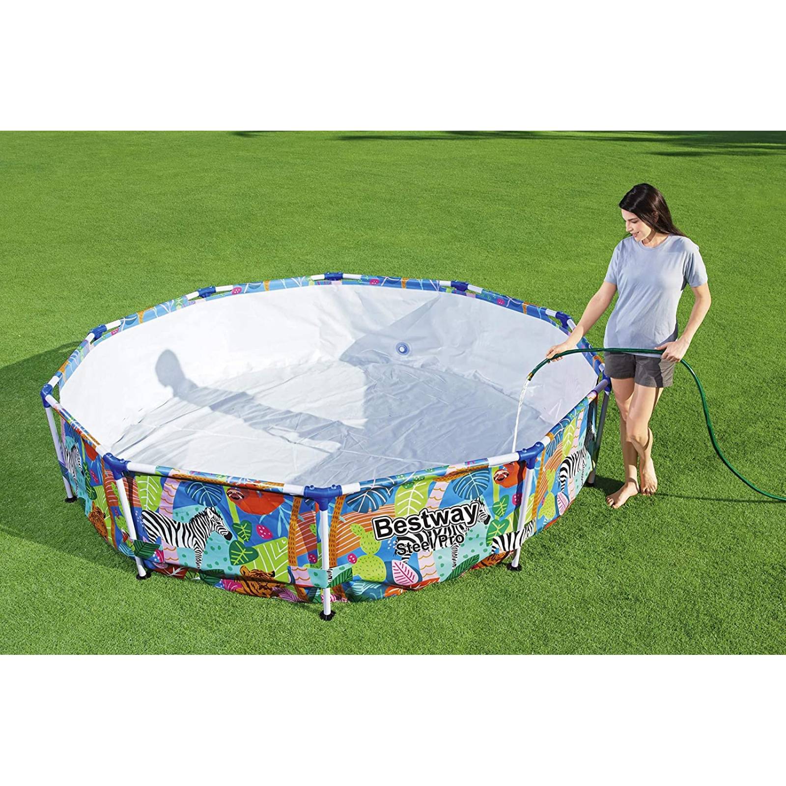 Alberca Bestway Estructural Redonda Estampado Animales 305 x 66 cm