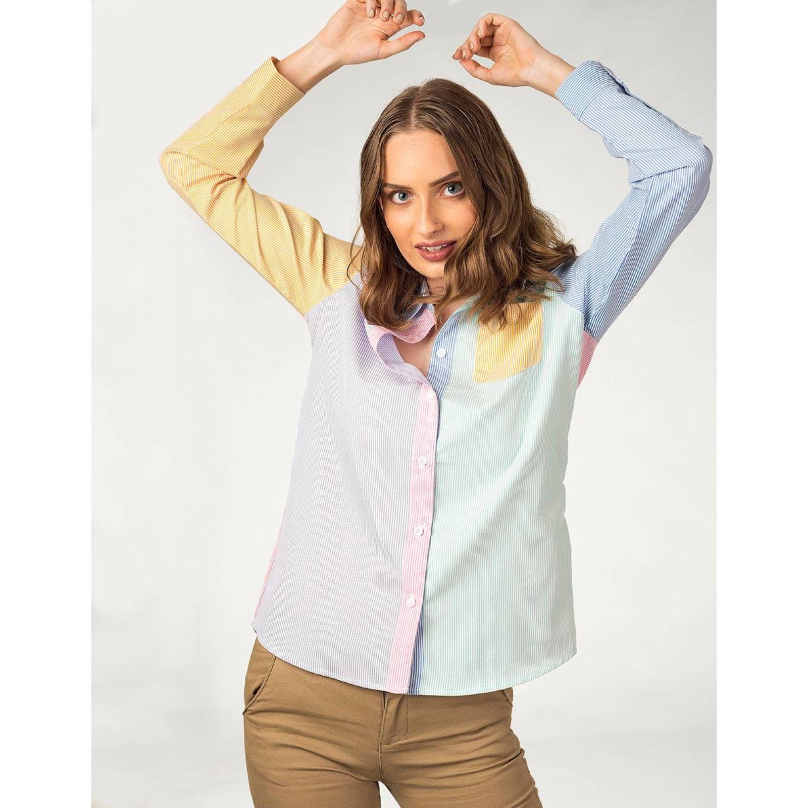 Camisa de manga larga para Dama | Tucane Modelo COLOR.STRIPED.SHIRT 