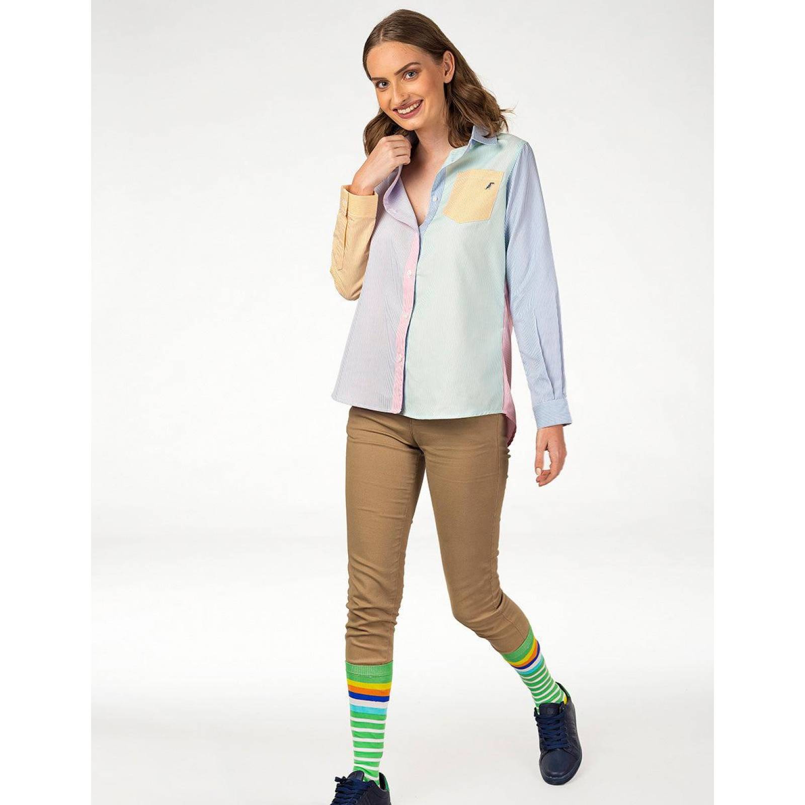 Camisa de manga larga para Dama | Tucane Modelo COLOR.STRIPED.SHIRT 