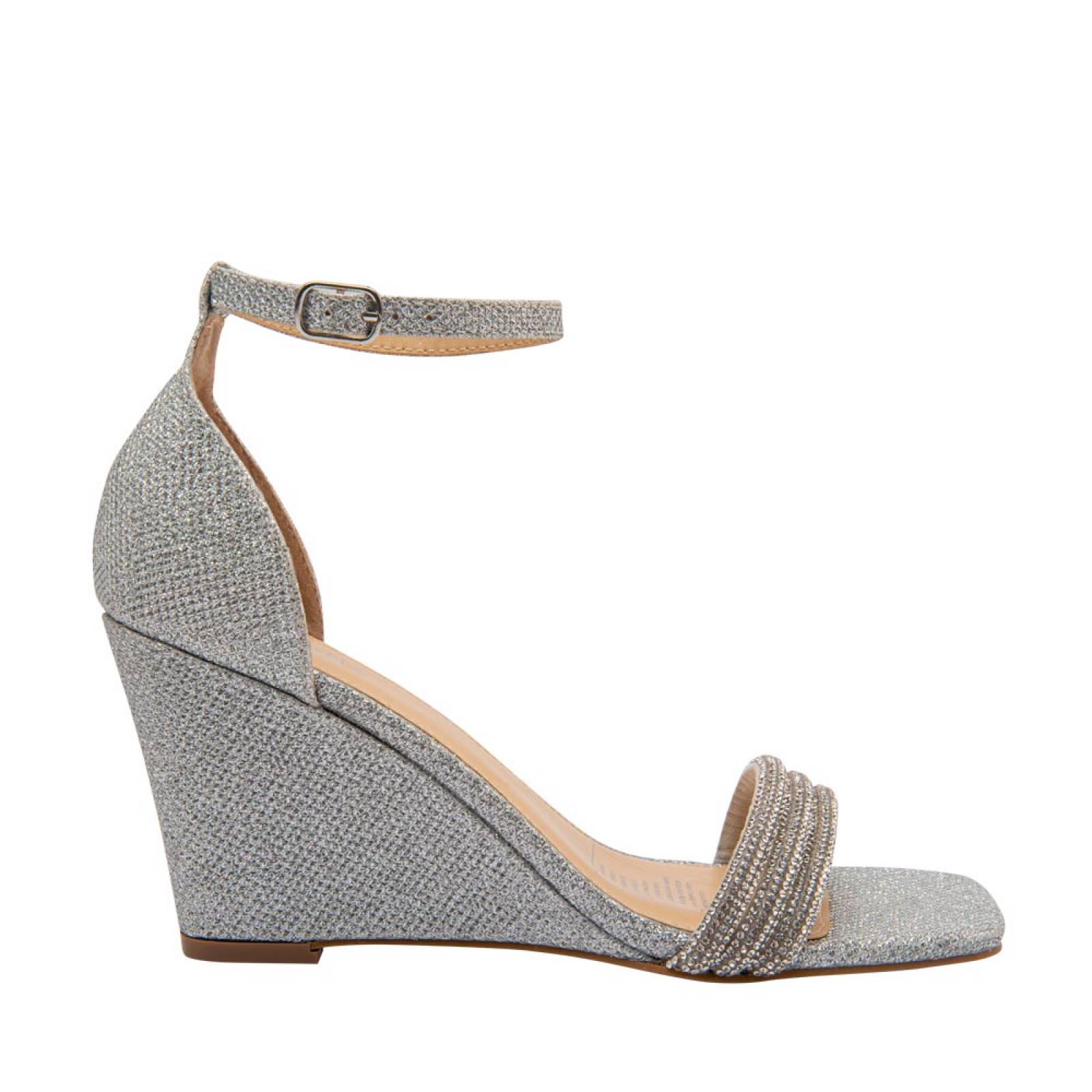 SANDALIA DAMA MOLTO BELLO CUÑA BRILLOS 8cms 1061133