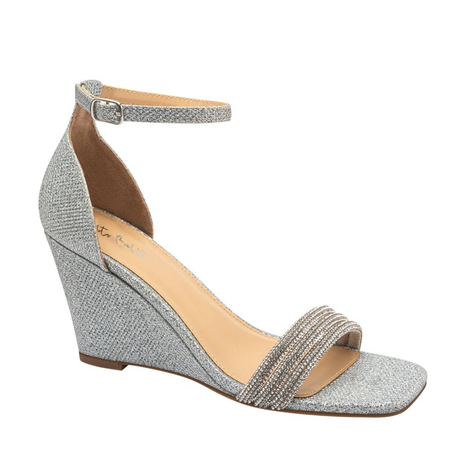 SANDALIA DAMA MOLTO BELLO CUÑA BRILLOS 8cms 1061133