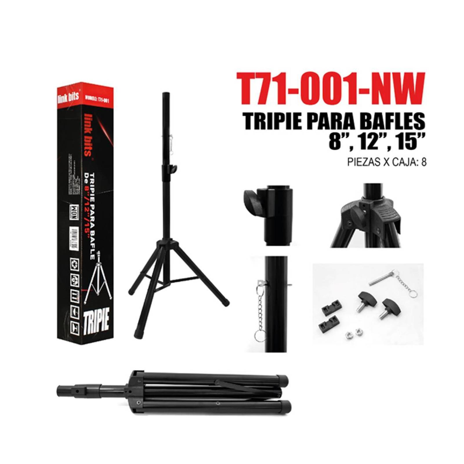 Tripie Para Bocina 8"/12"/15" Altura Max. 127cm Diámetro 35mm (T71-001)
