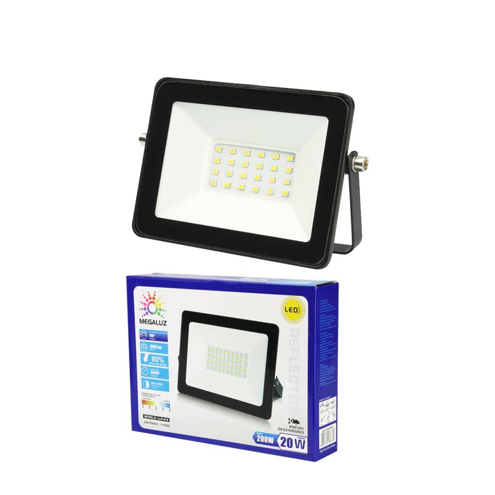 Reflector Montable Led 20w Consumo 200w Incandescencia 1800Lm R12W20M01, 