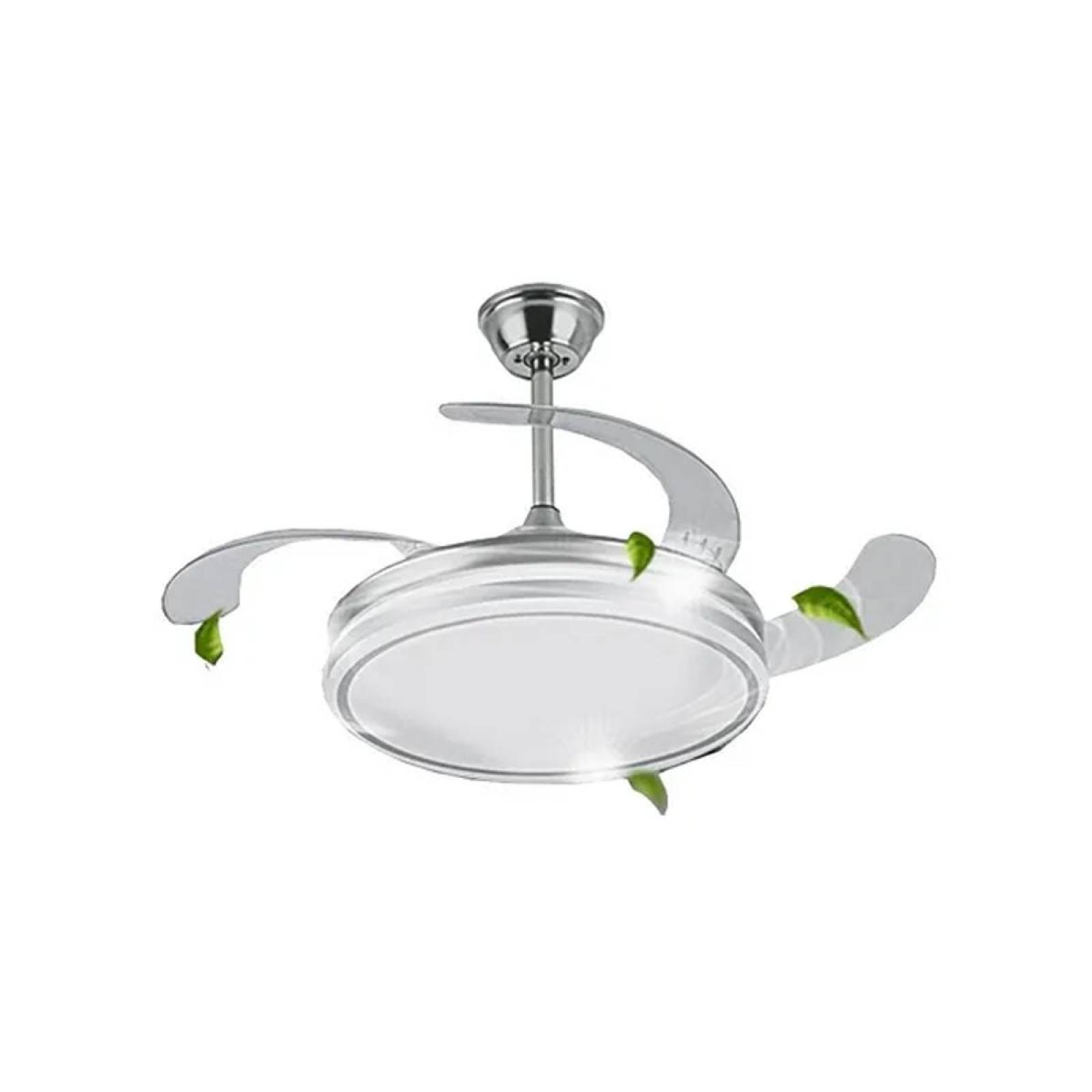 Lampara Led Elegante De Techo Con Ventilador Plegable-Retráctil 42" 6 Vel. 3 Luces 88W 3000Lm (F8585-42)