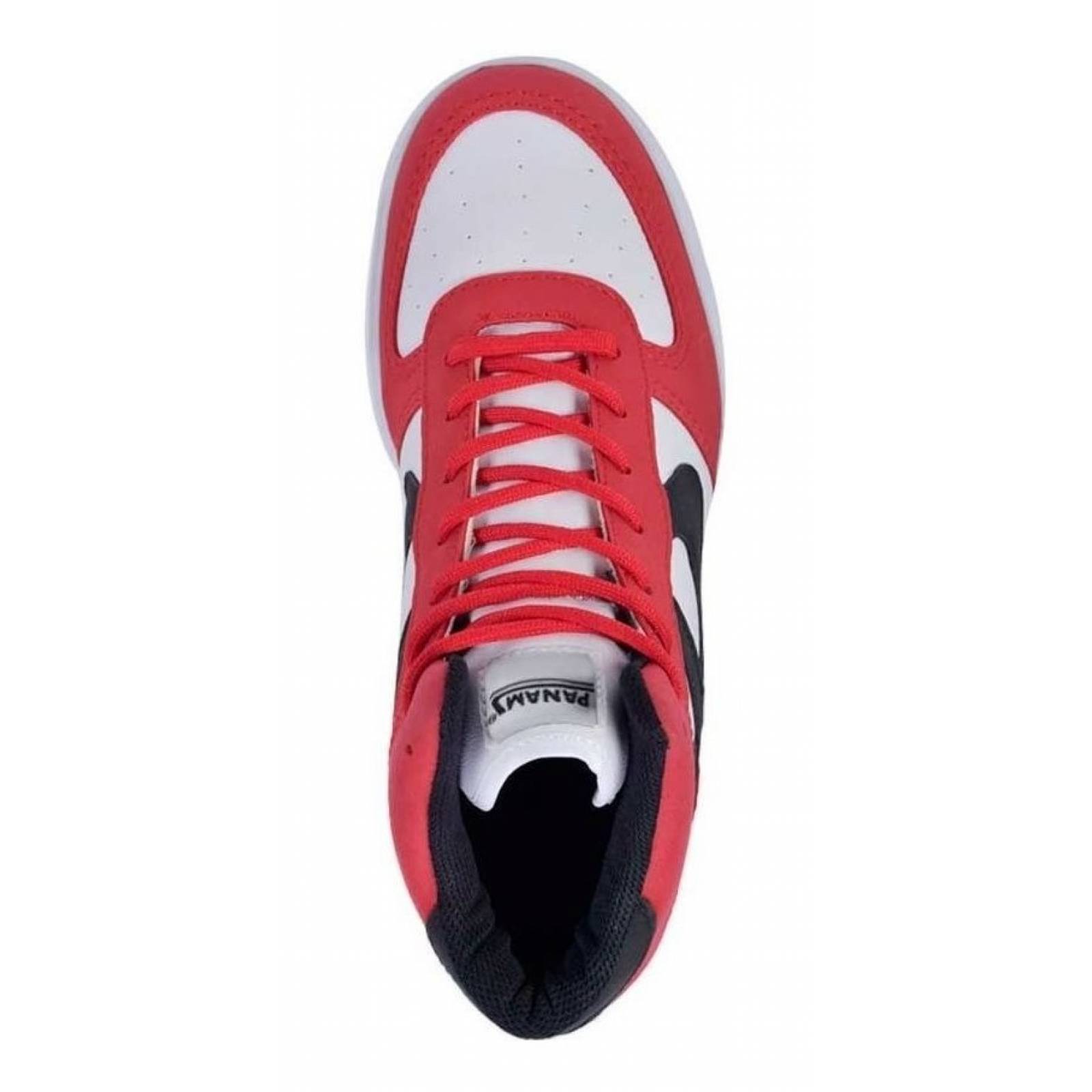 Tenis Casual Tipo Bota Panam 0614 Color Blanco/rojo De Moda