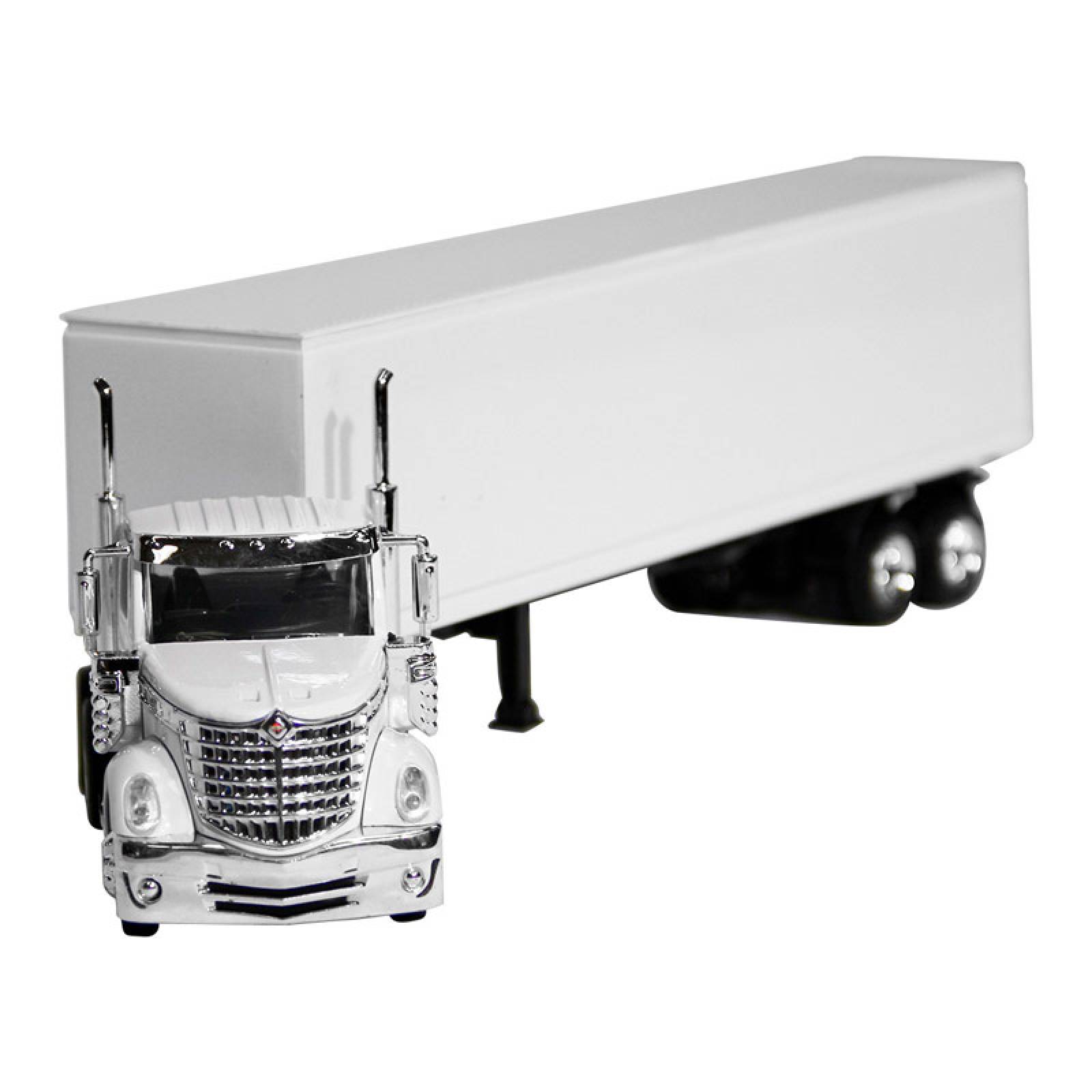 TRACTOCAMION INTERNATIONAL LONESTAR BLANCO CON REMOLQUE CAJA SECA ESCALA 1:43