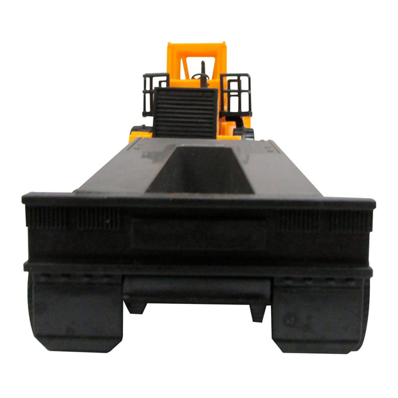 TRACTOCAMION KENWORTH W-900 NARANJA CON PLATAFORMA Y EXCAVADORA ESCALA 1:32