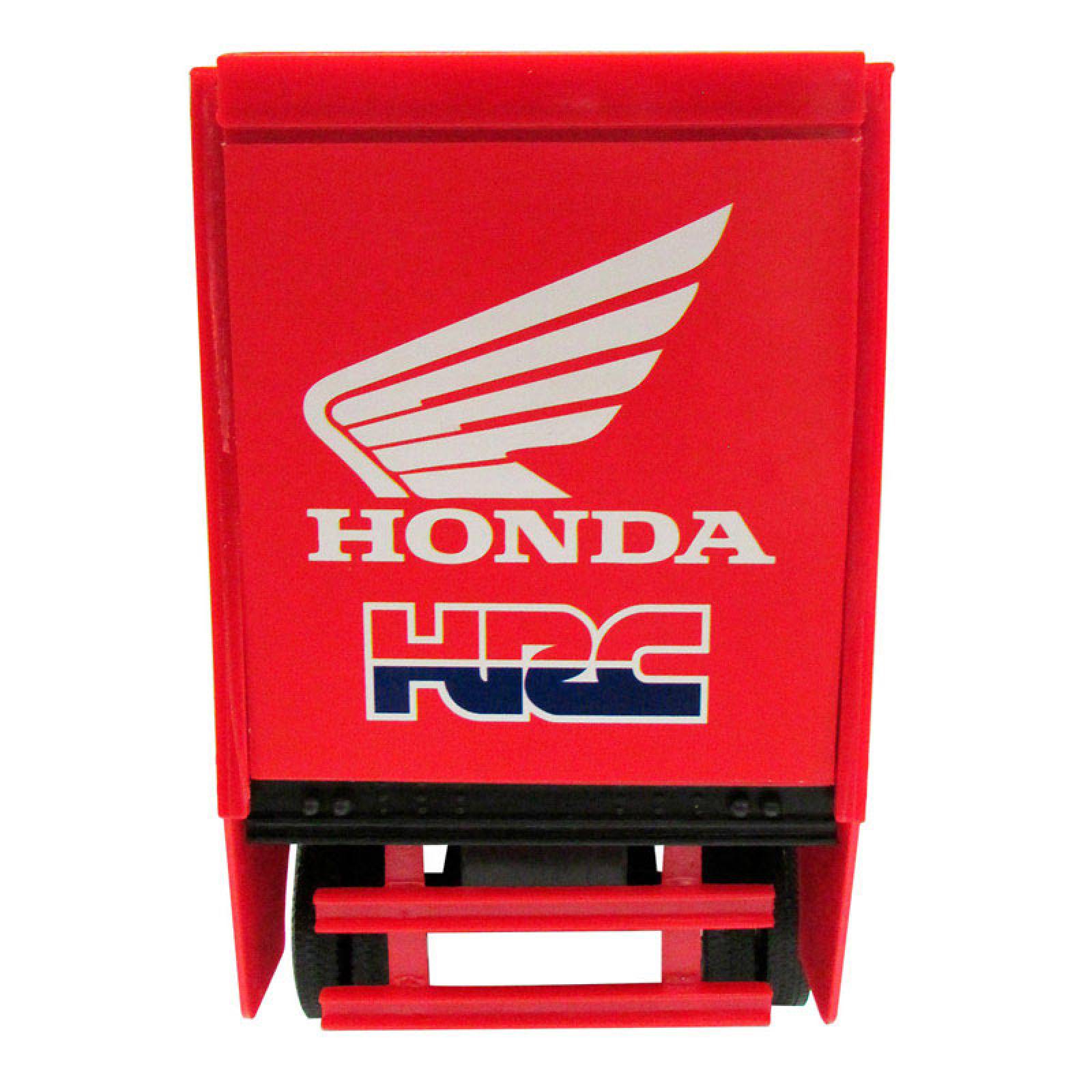 TRACTOCAMION KENWORTH T-700 ROJO/BLANCO CON REMOLQUE CAJA SECA DECORADA HONDA ESCALA 1:32