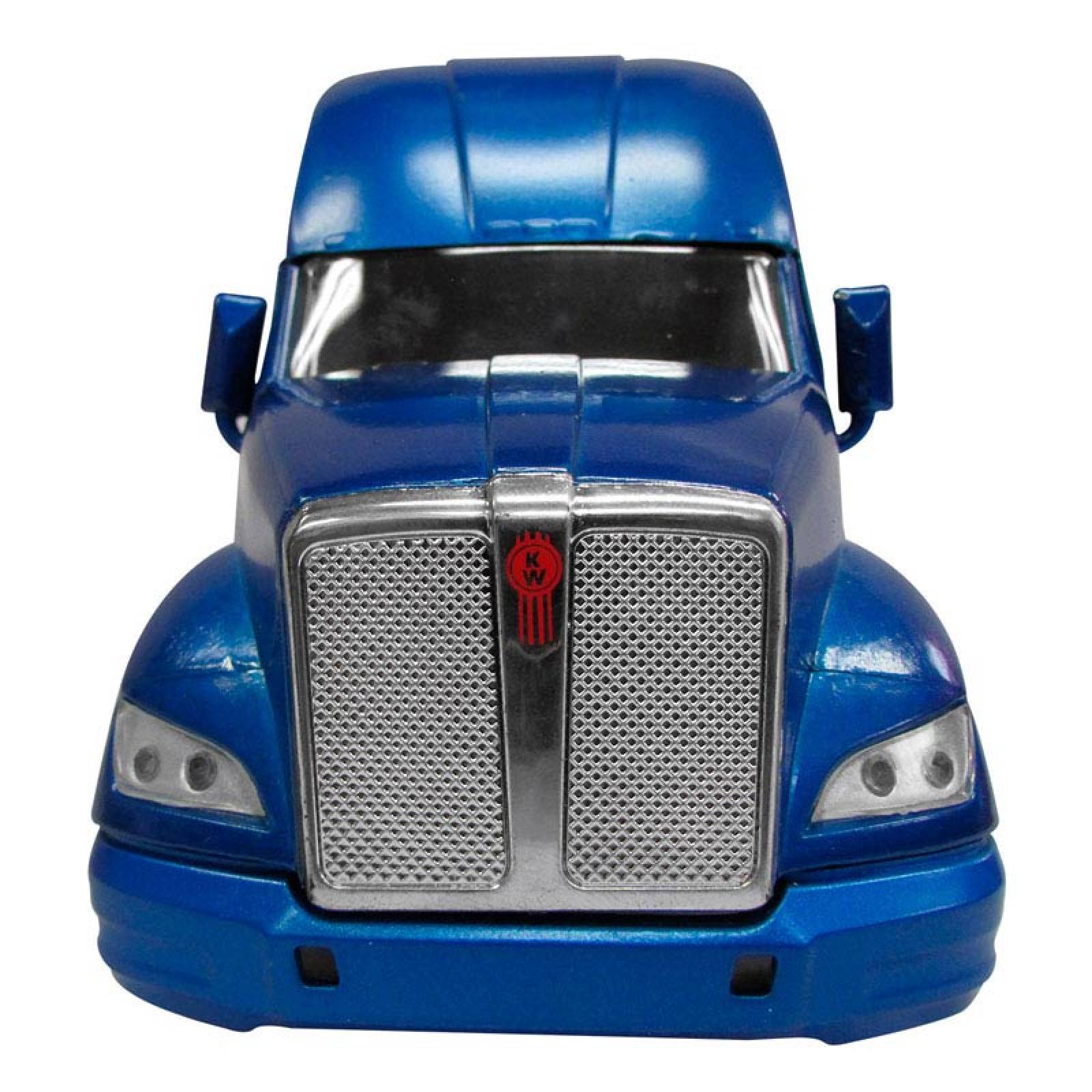 TRACTOCAMION KENWORTH T-700 AZUL CON REMOLQUE PIPA DE COMBUSTIBLE ESCALA 1:43