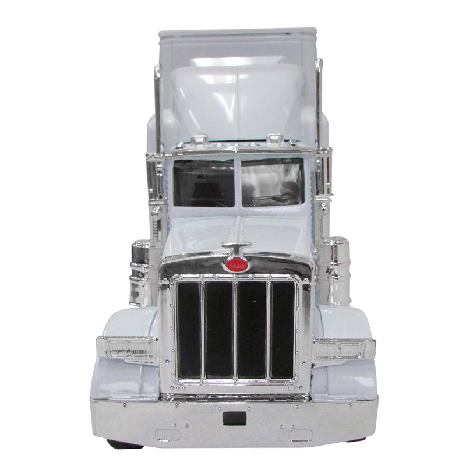 TRACTOCAMION PETERBILT 379 BLANCO CON REMOLQUE CAJA SECA ESCALA 1:32