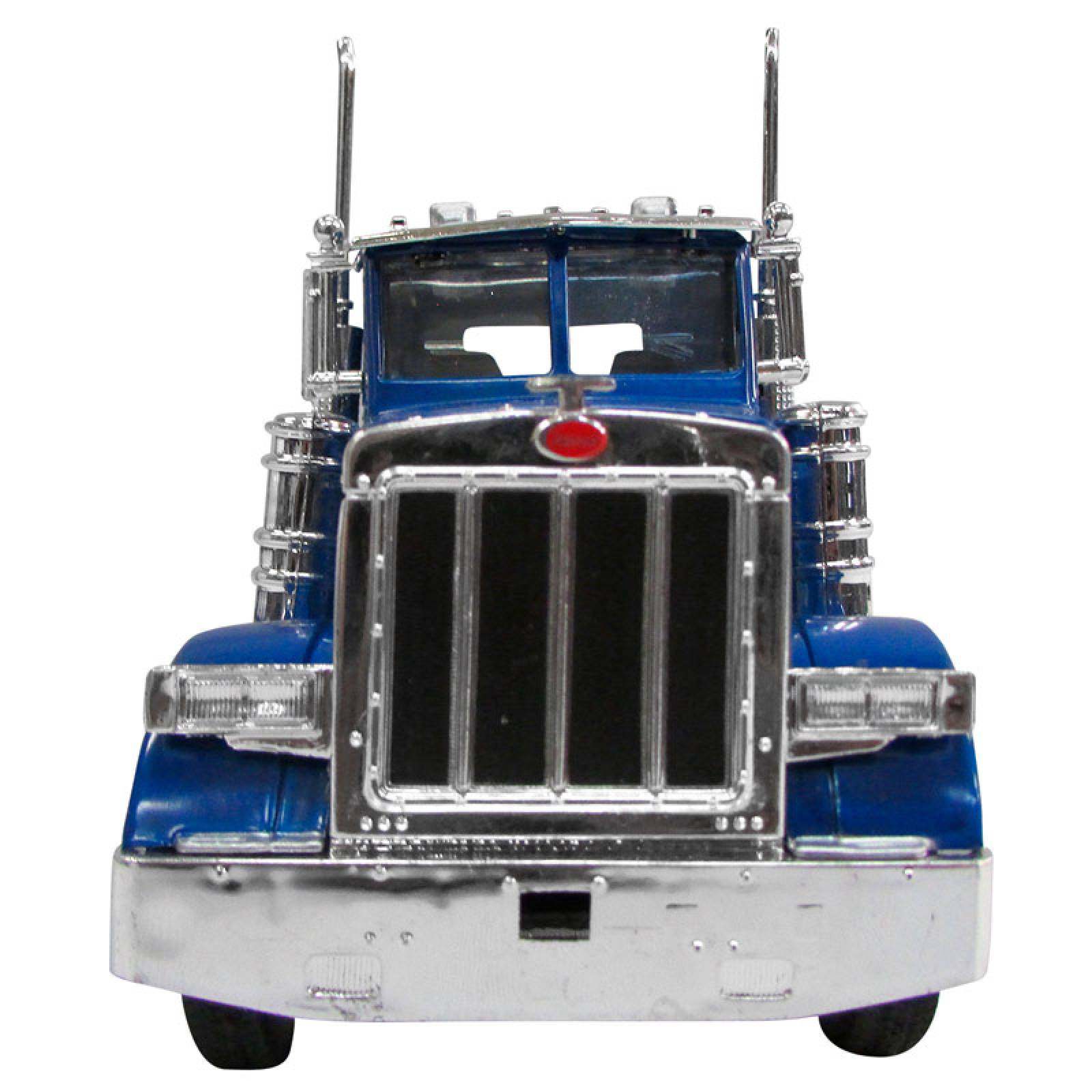 TRACTOCAMION PETERBILT 379 AZUL CON TOLVA CEMENTERA ESCALA 1:32