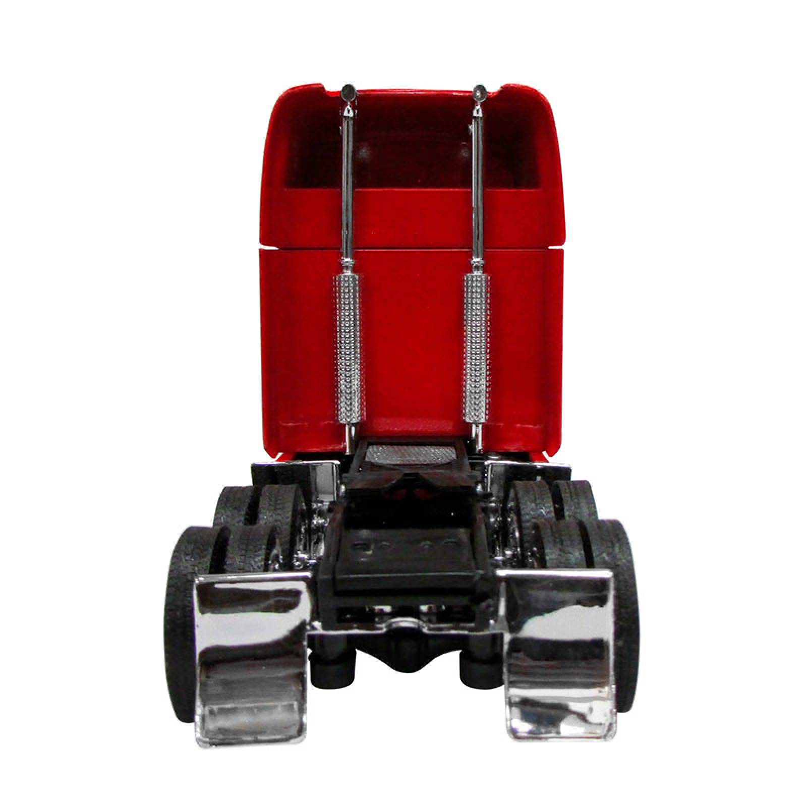 TRACTOCAMION PETERBILT 379 NEGRO GRUA REMOLQUE CON TRACTOCAMION PETERBILT 387 ROJO ESCALA 1:43