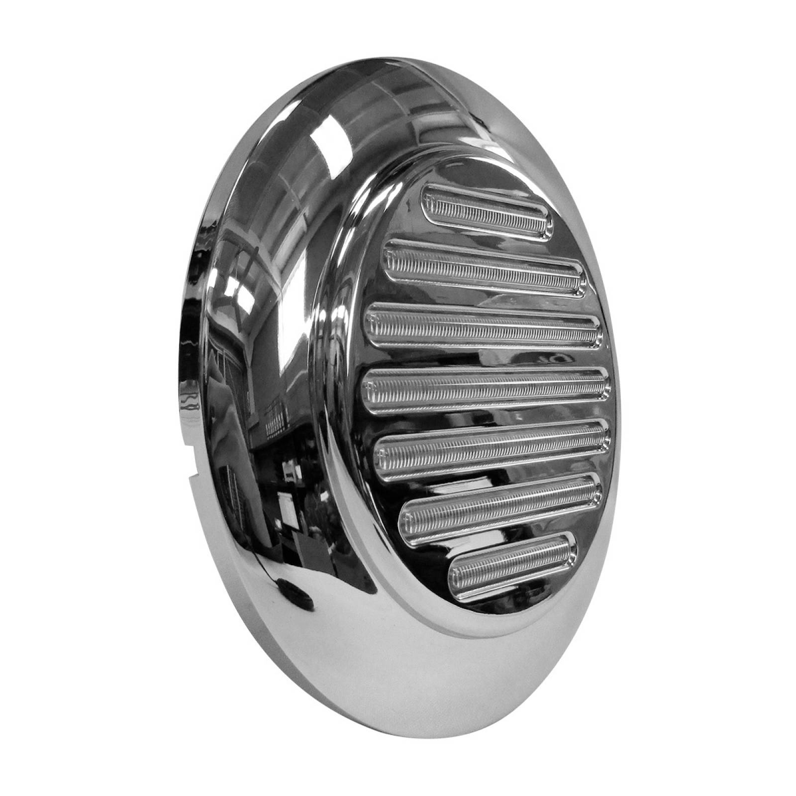 PLAFON REDONDO DE 49 LEDS ROJO/AZUL CON BISEL CROMADO ALTA/BAJA DE 4 PG