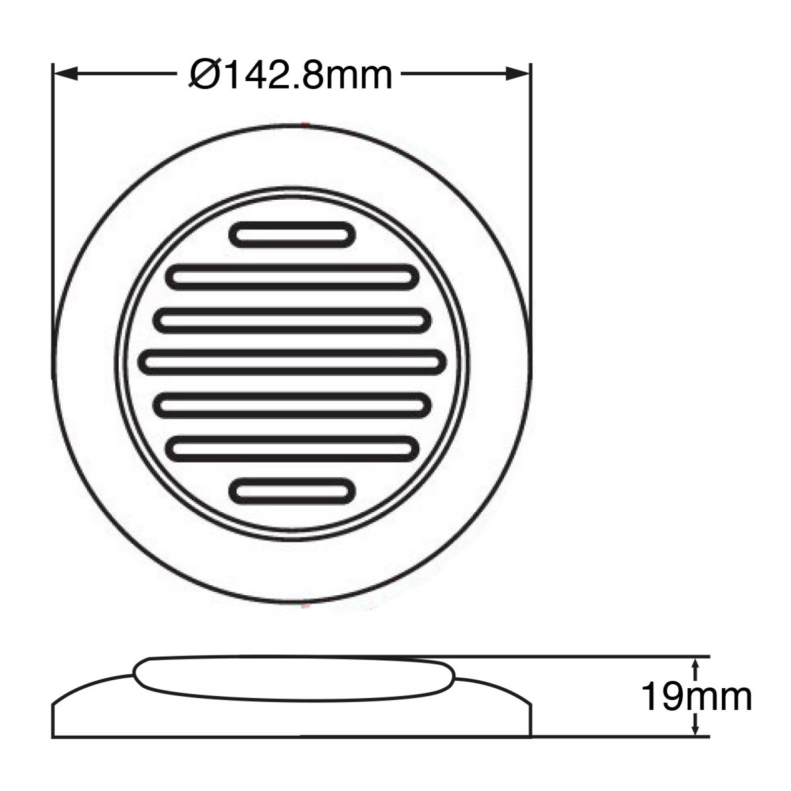 PLAFON REDONDO DE 49 LEDS ROJO/AZUL CON BISEL CROMADO ALTA/BAJA DE 4 PG