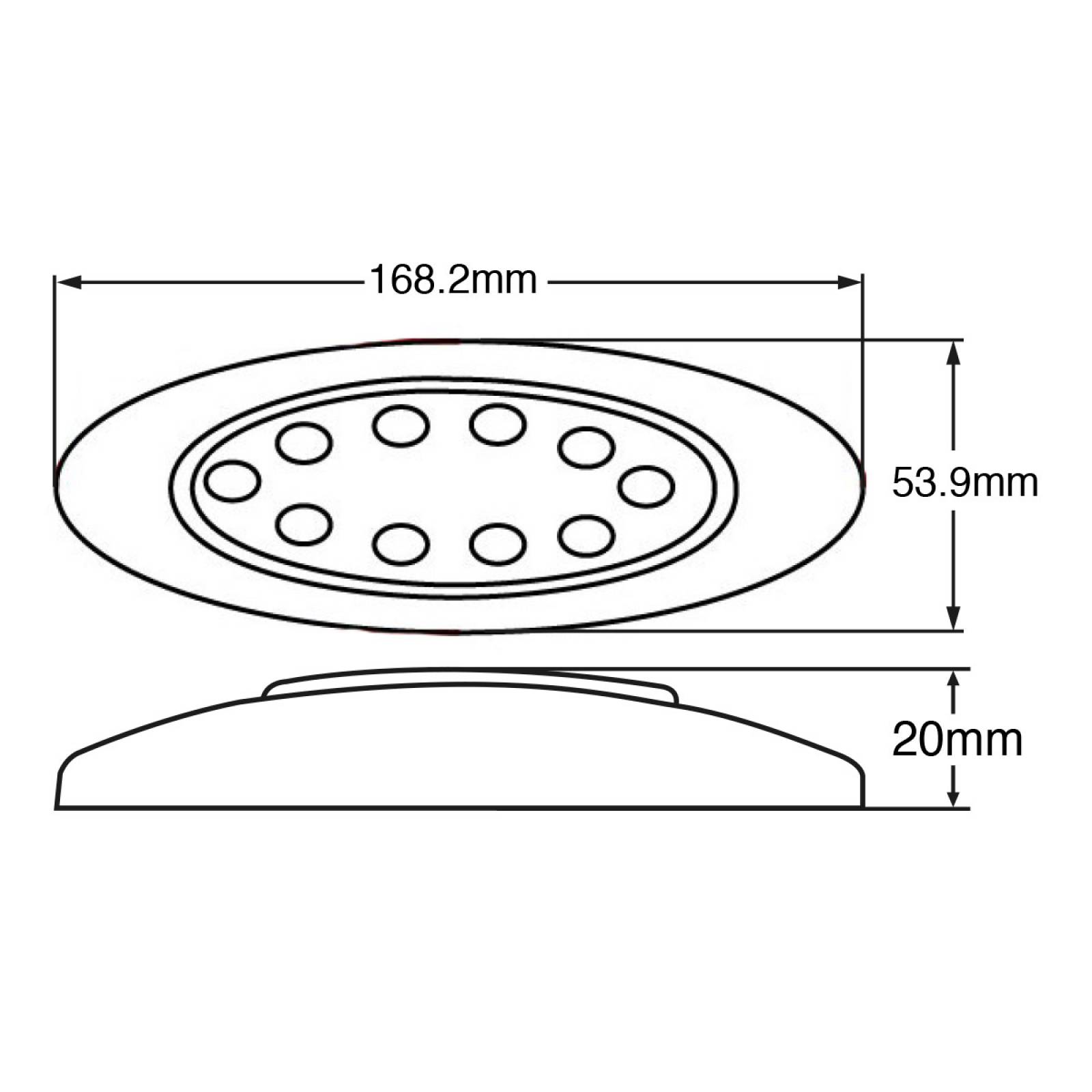 PLAFON OVALADO 10 LEDS ROJO/AZUL