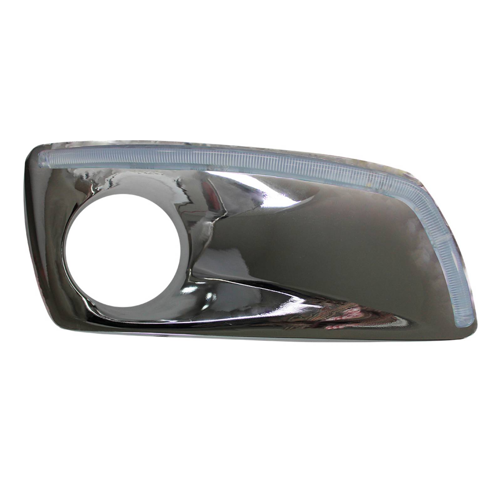 BISEL DE DEFENSA PARA KENWORTH T660 CON LUZ LED BLANCA CROMADO DERECHO