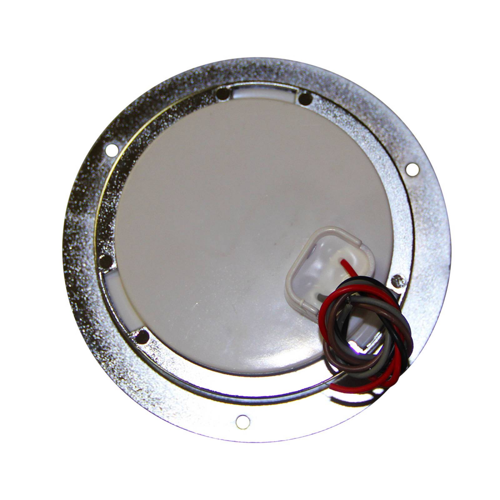 PLAFON REDONDO DE 20 LEDS CON LUZ FIJA/ESTROBO CON BISEL CROMADO DE 4 PG ROJO