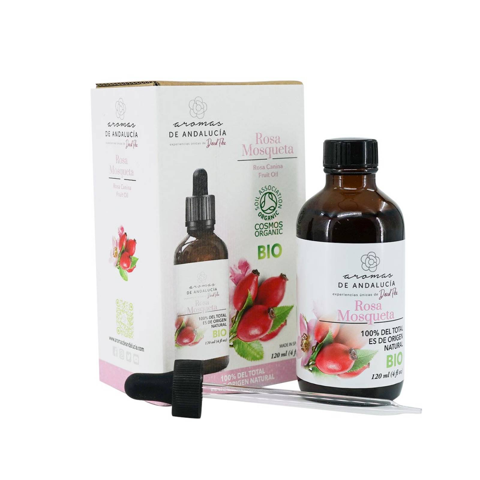 Aceite Vegetal Natural BIO Andalucia Aroma a Rosa Mosqueta 120 ml