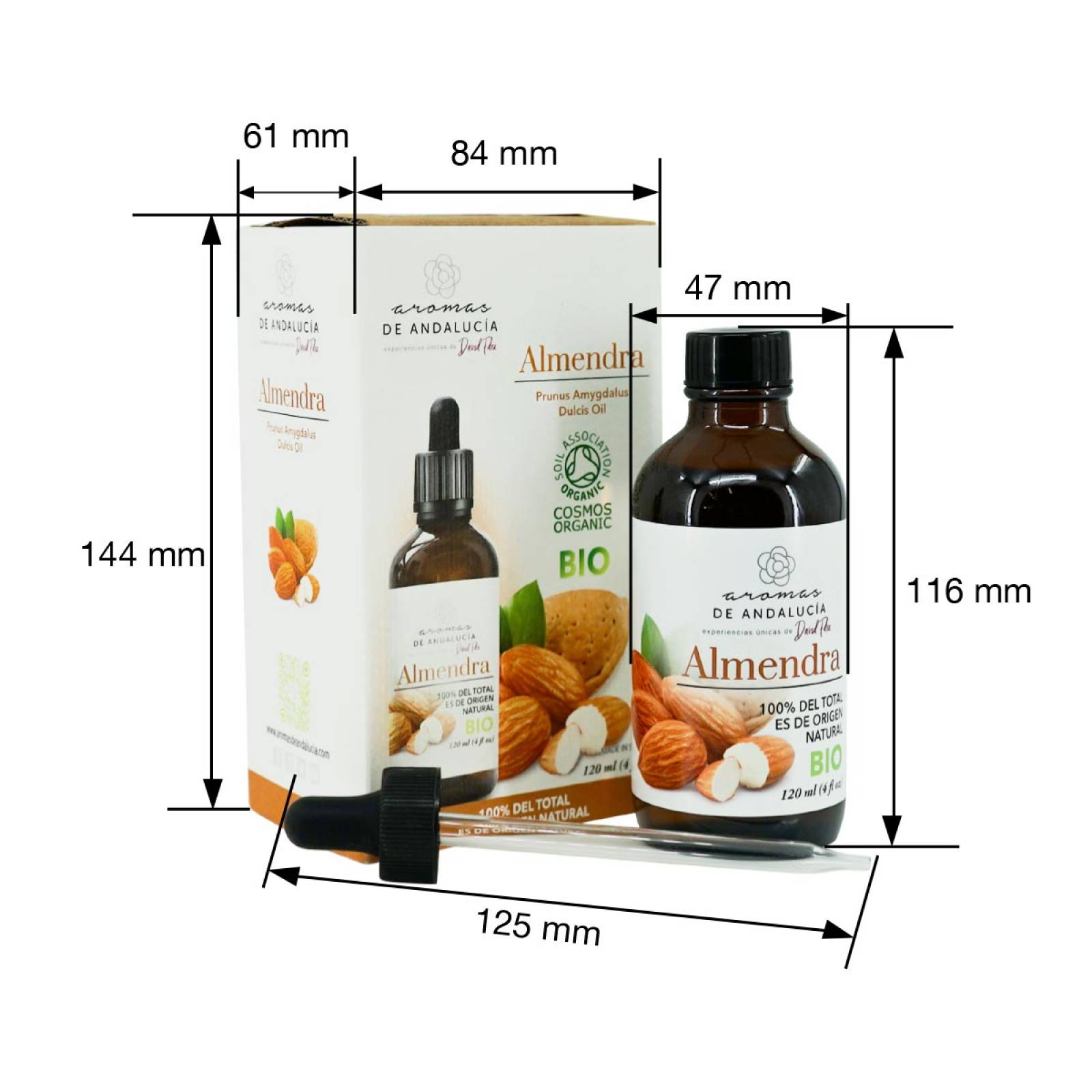 Aceite Vegetal Natural BIO Andalucia Aroma a Almendra Dulce 120 ml