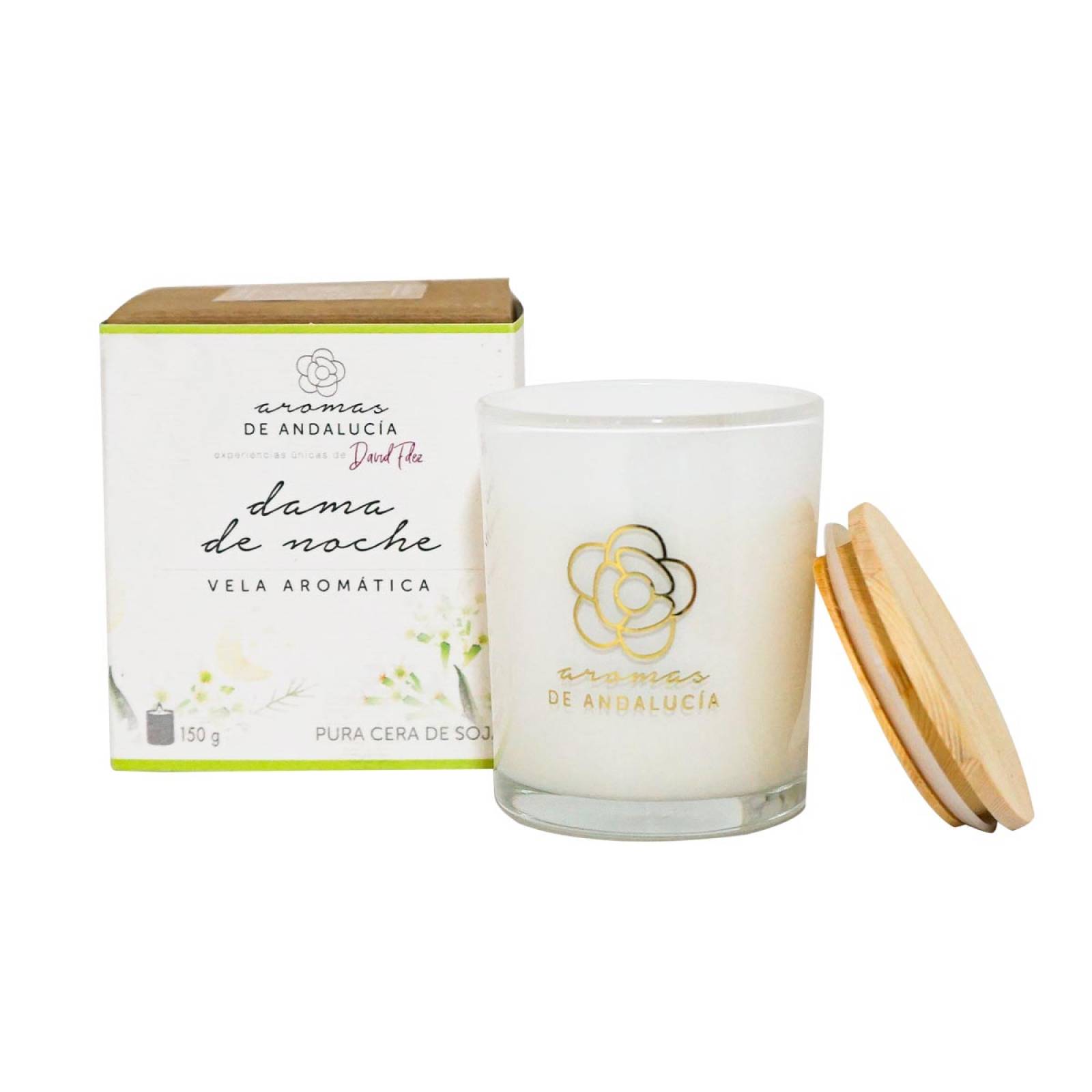 Vela Aromatica de Soja Esencia Aroma a Dama de noche 150 gramos