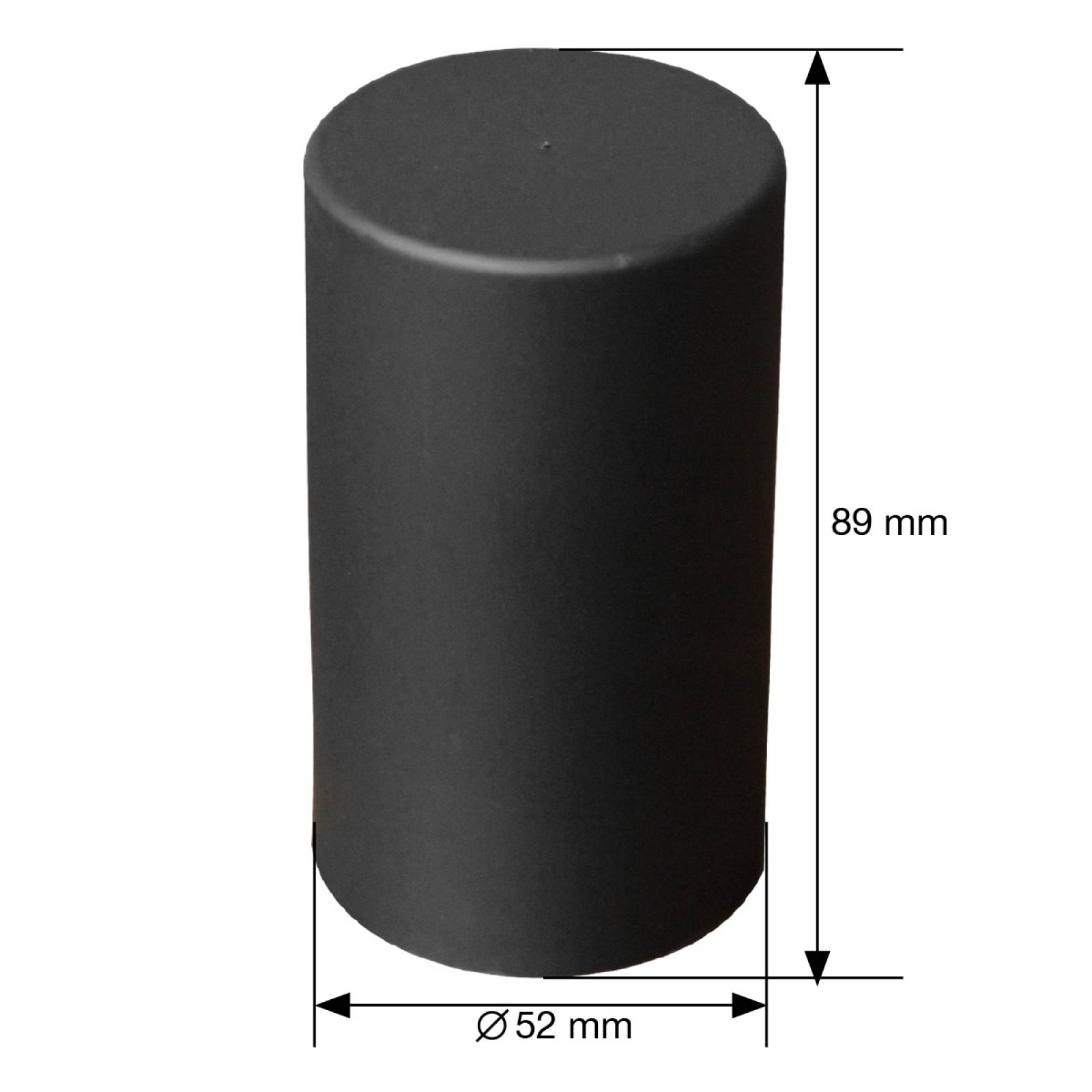 Paquete de 20 capuchones cilindro liso de rosca Negro