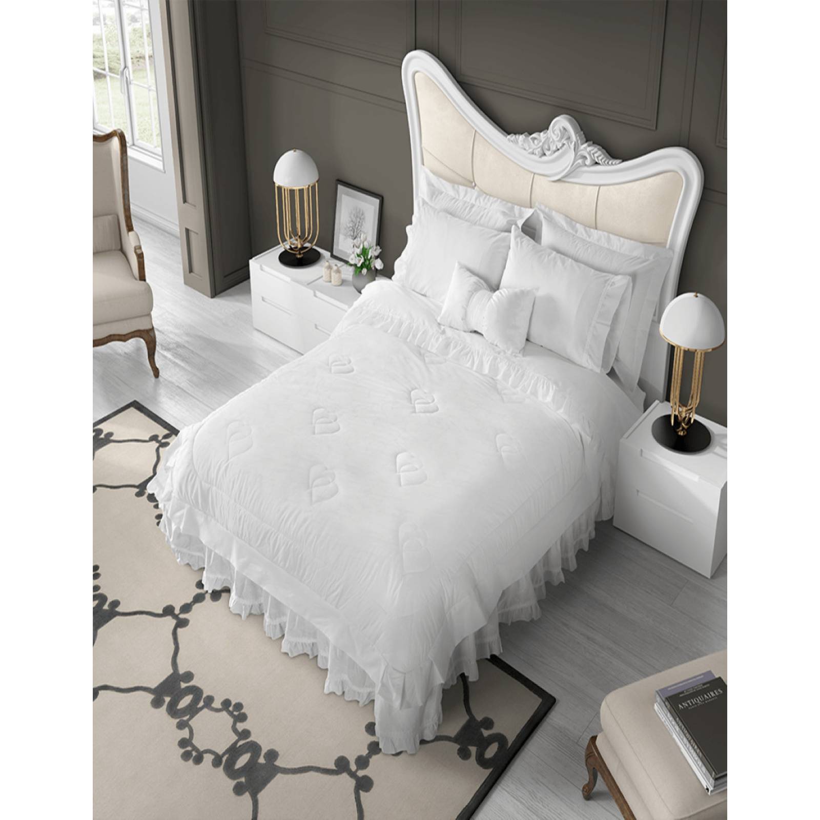 Colcha Competition Linens Amore Blanca Individual 6 Pzas.