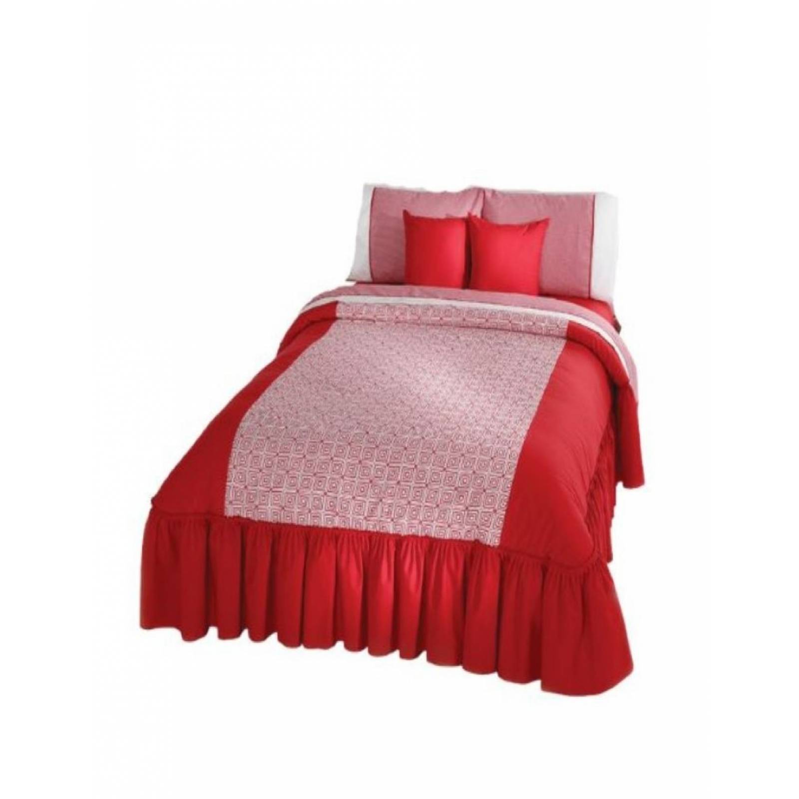 Colcha Competition Linens Baruk Rojo Queen Size 3 Pzas.