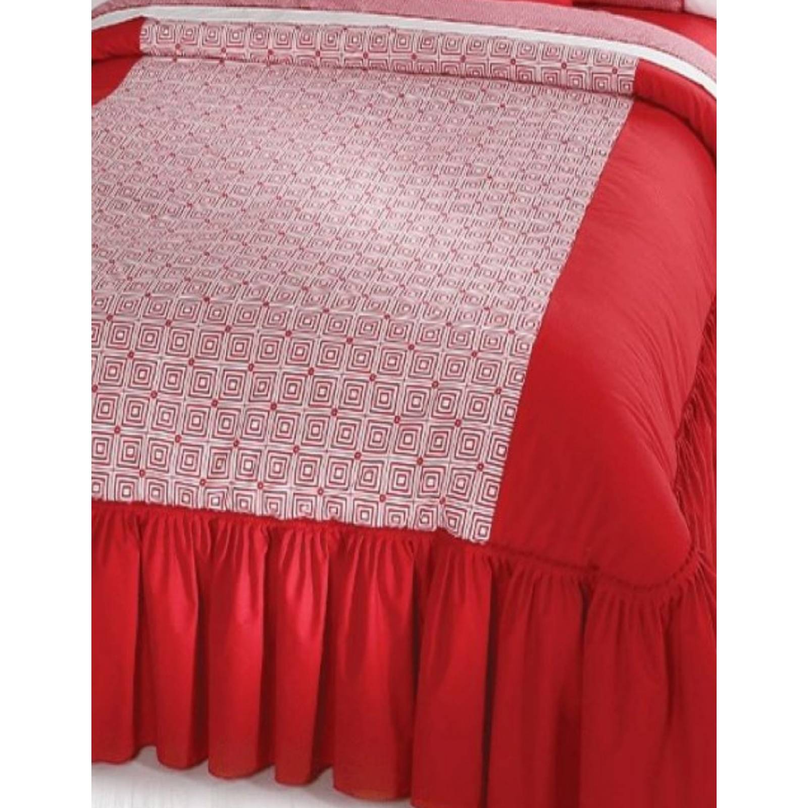 Colcha Competition Linens Baruk Rojo Queen Size 3 Pzas.