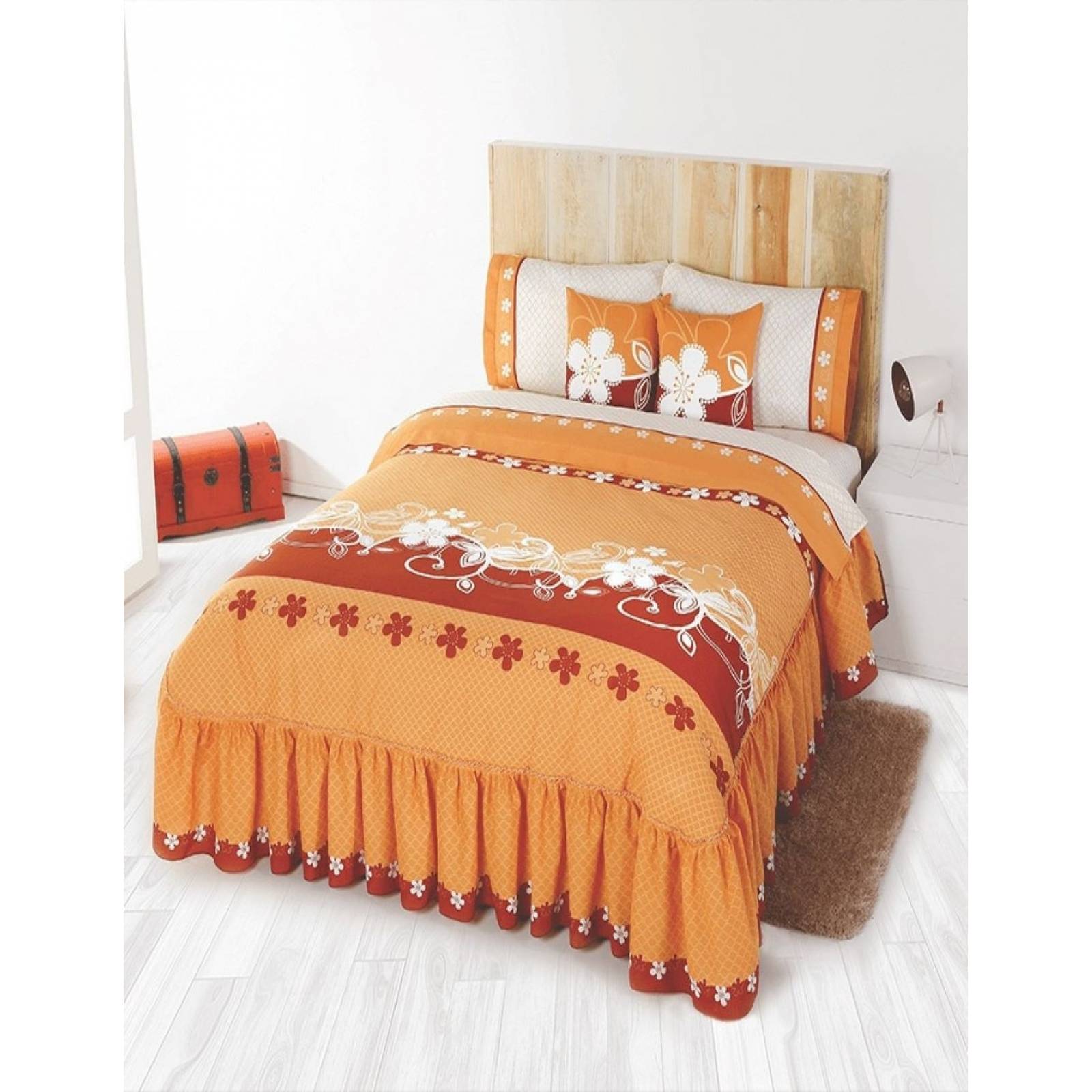 Colcha Competition Linens Becky Naranja Individual 2 Pzas.