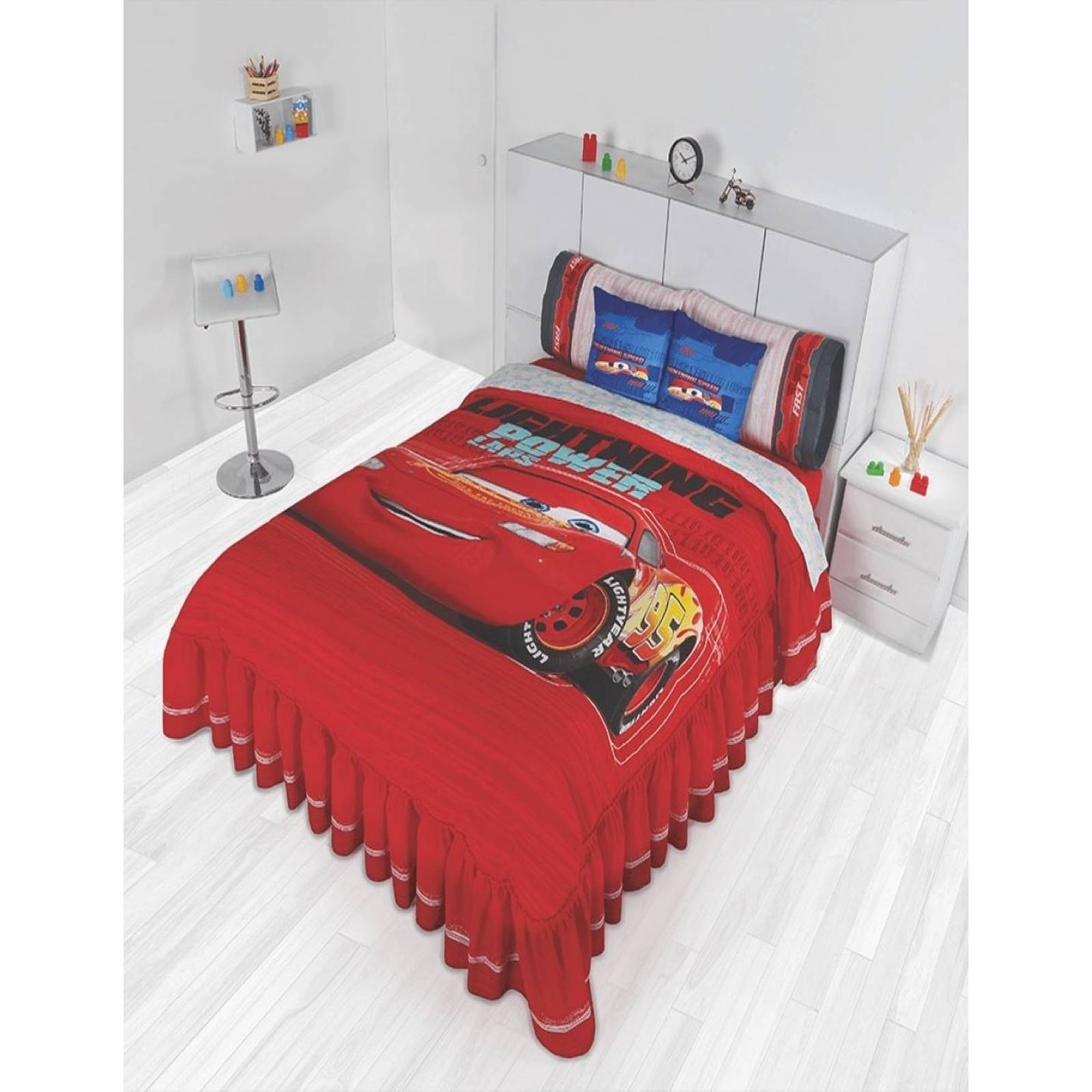 Colcha Competition Linens Cars Power Matrimonial 3 Pzas.