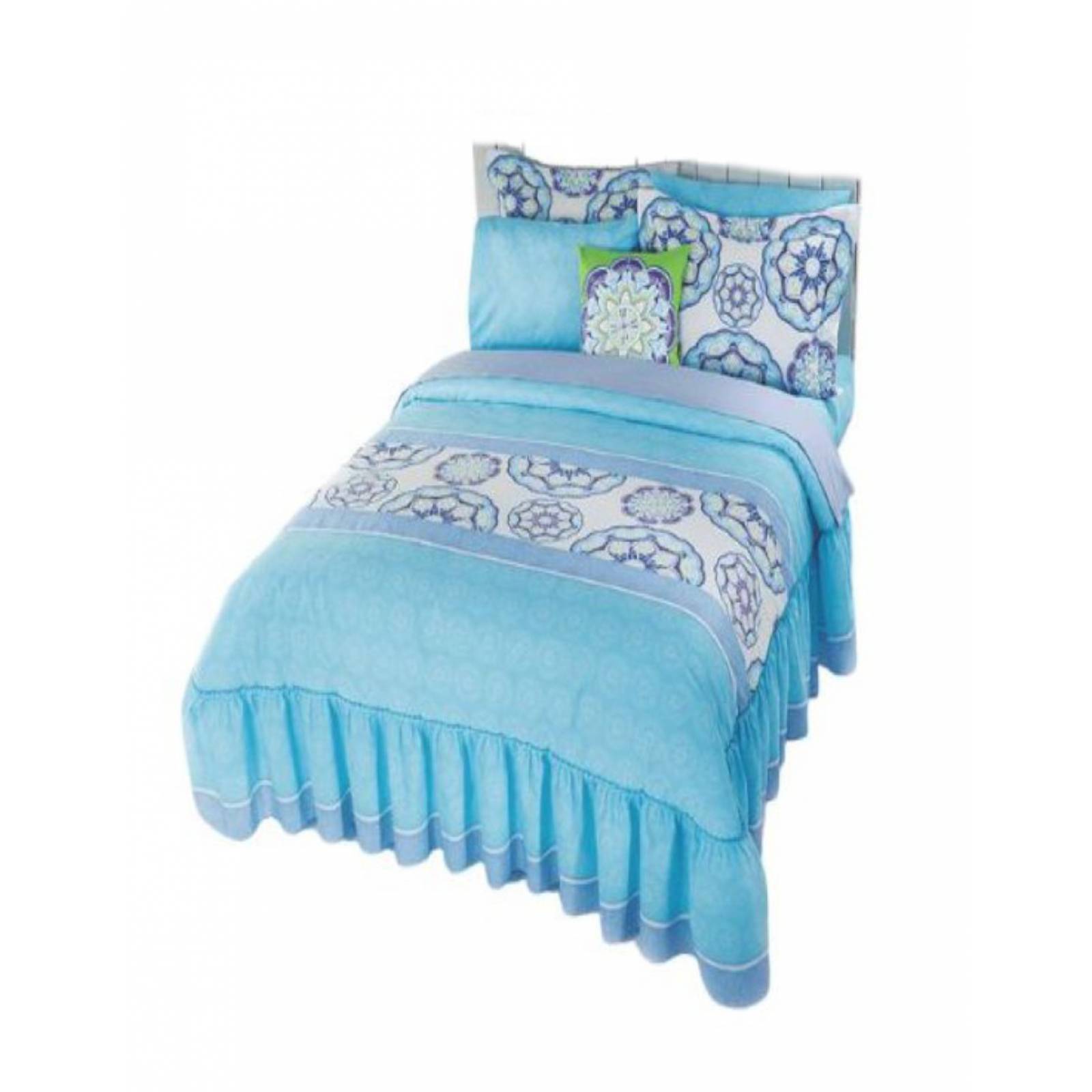 Colcha Competition Linens Gala Azul Individual 3 Pzas.