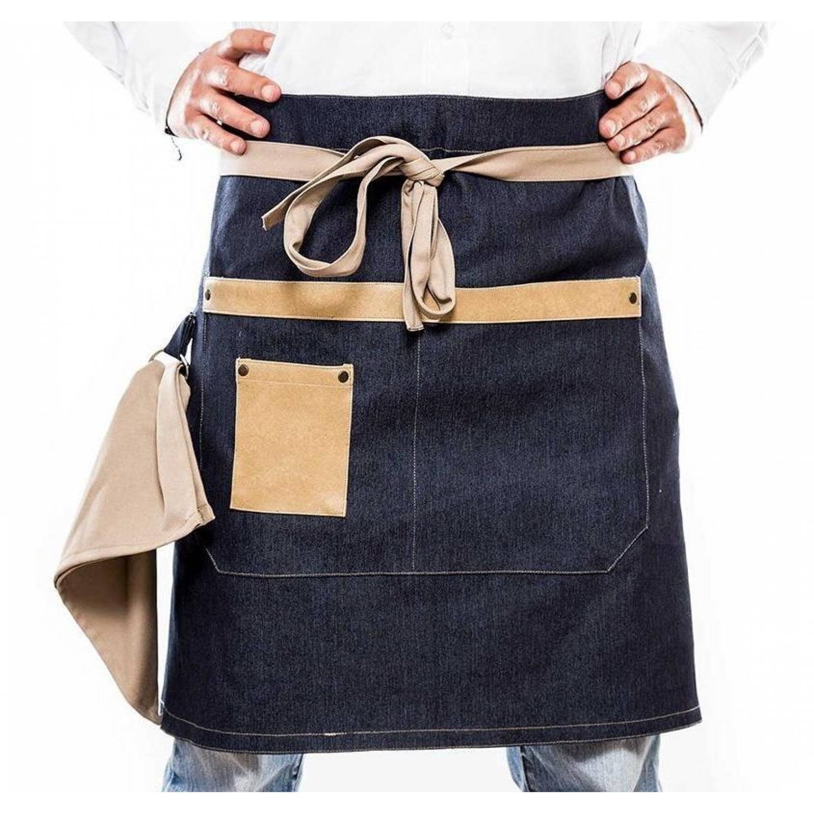 Medio Mandil Pesani Para Chef de Mezcilla Premium Unisex Azul 