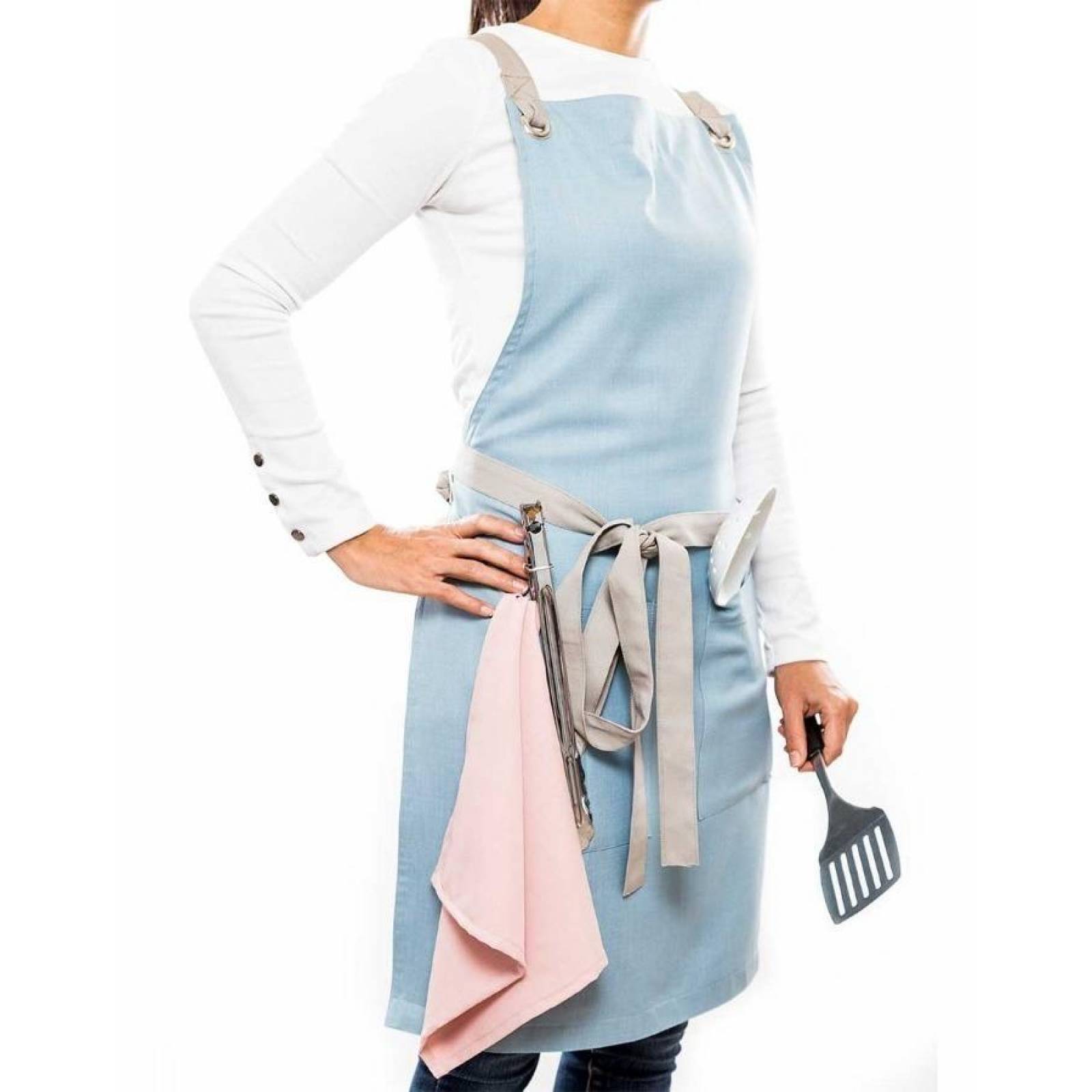 Mandil Para Dama Color Azul Cielo Ps&p 