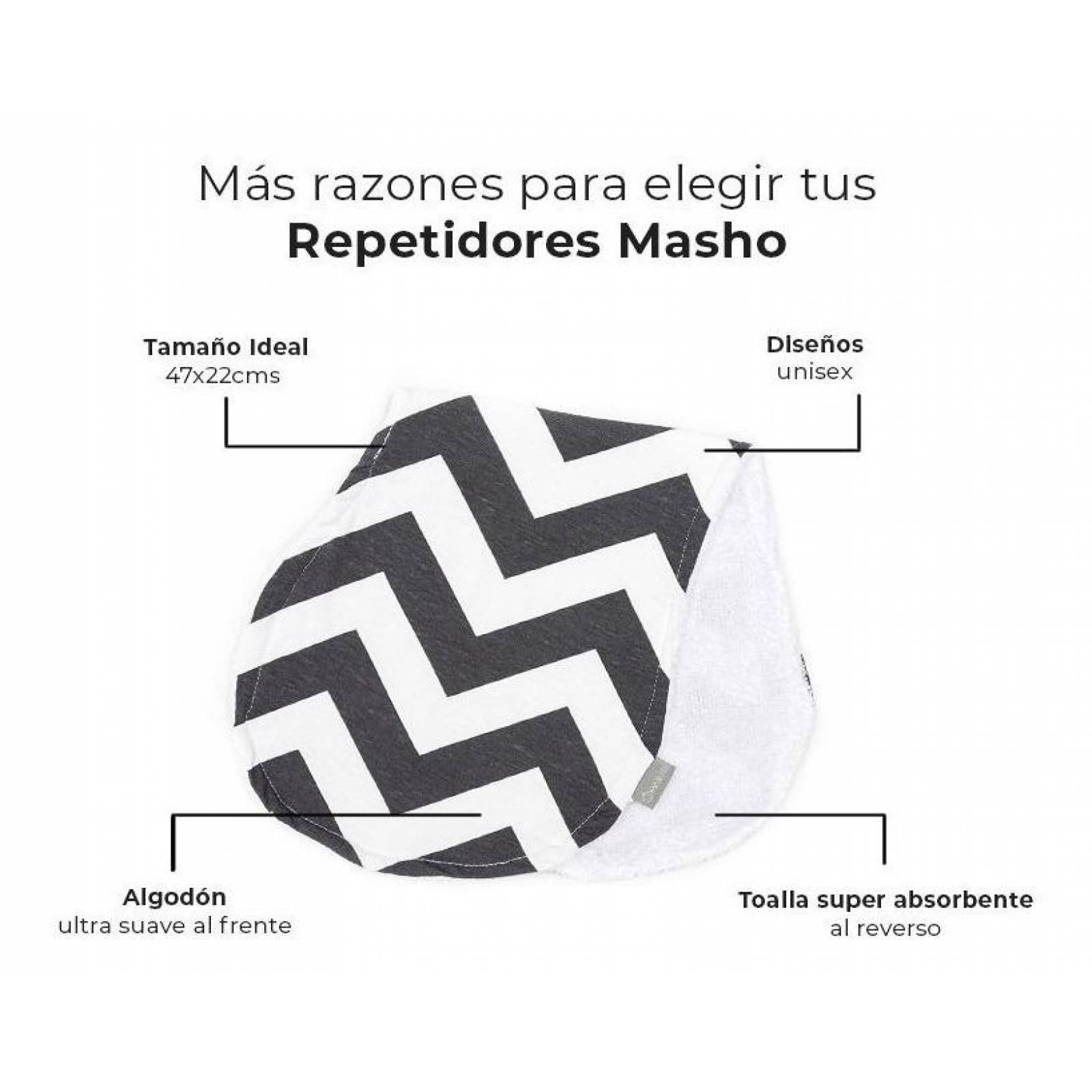 Repetidores Para Bebé Masho, 3 Pack Triple Capa Absorbente